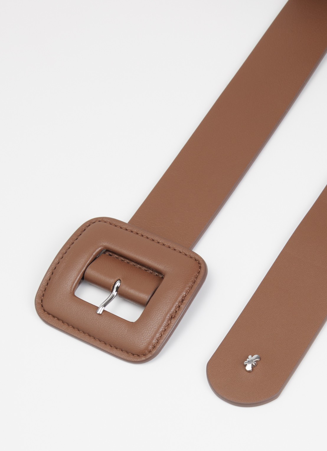 Max Mara Wkabrio riem van leer - detail 2 bruin