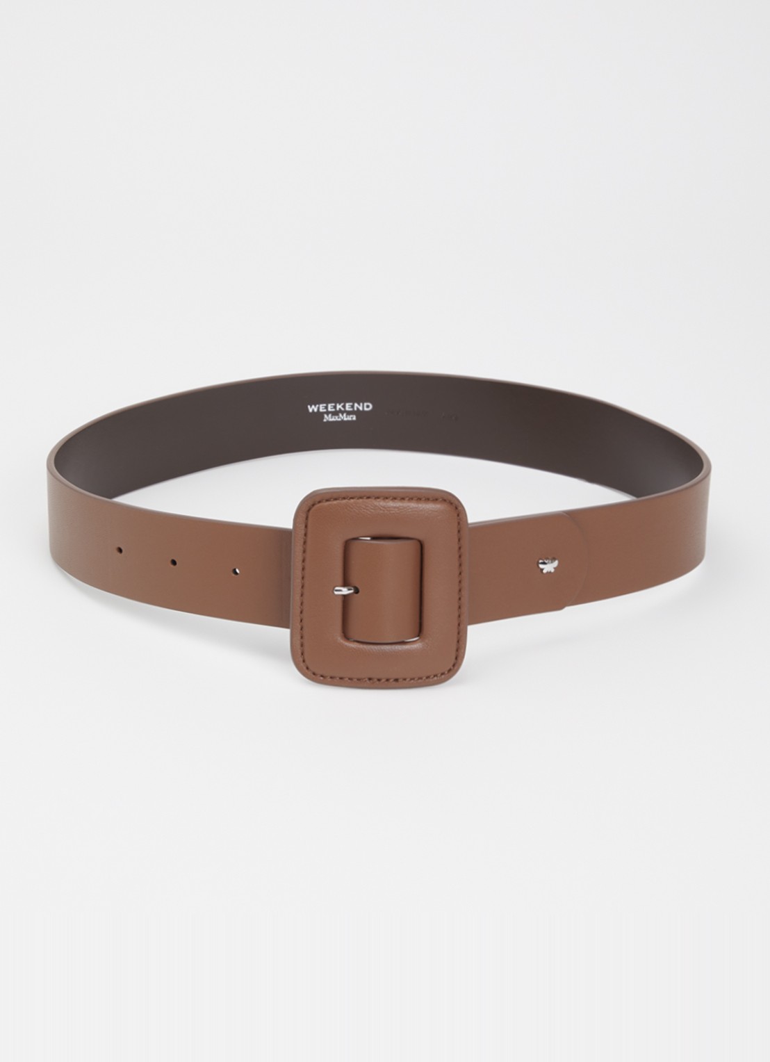 Max Mara Wkabrio riem van leer - voorkant bruin