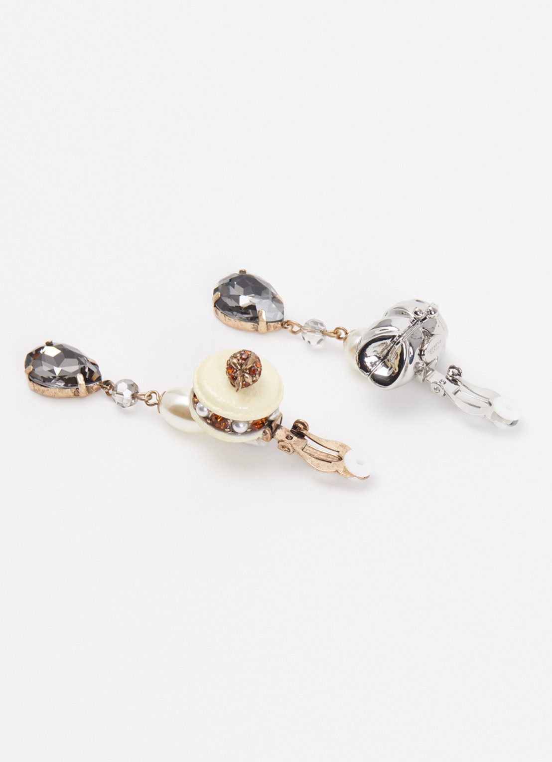 Max Mara Wkaottano oorclips met hanger - detail zilver