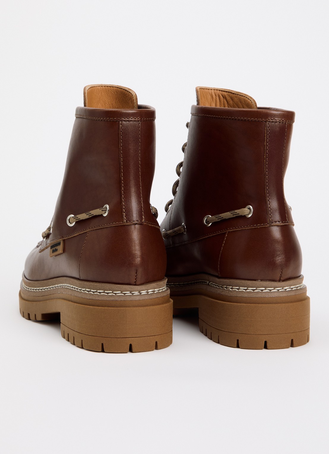 Max Mara Wkapantone veterboot van leer - achterkant 4 roodbruin