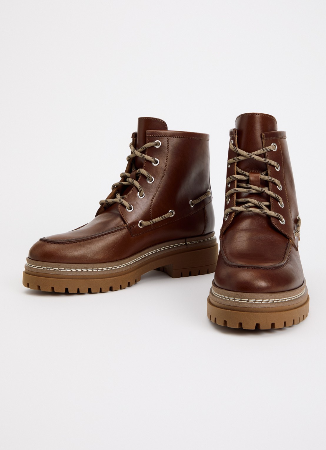 Max Mara Wkapantone veterboot van leer - detail 2 roodbruin