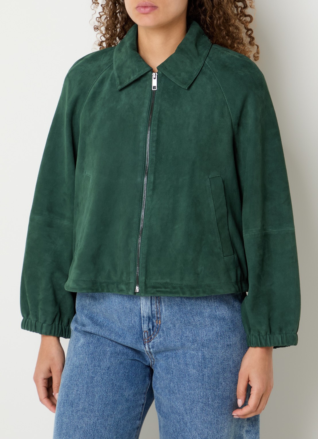 Max Mara Zuppa jack van geitensuède met steekzakken - detail 2 groen