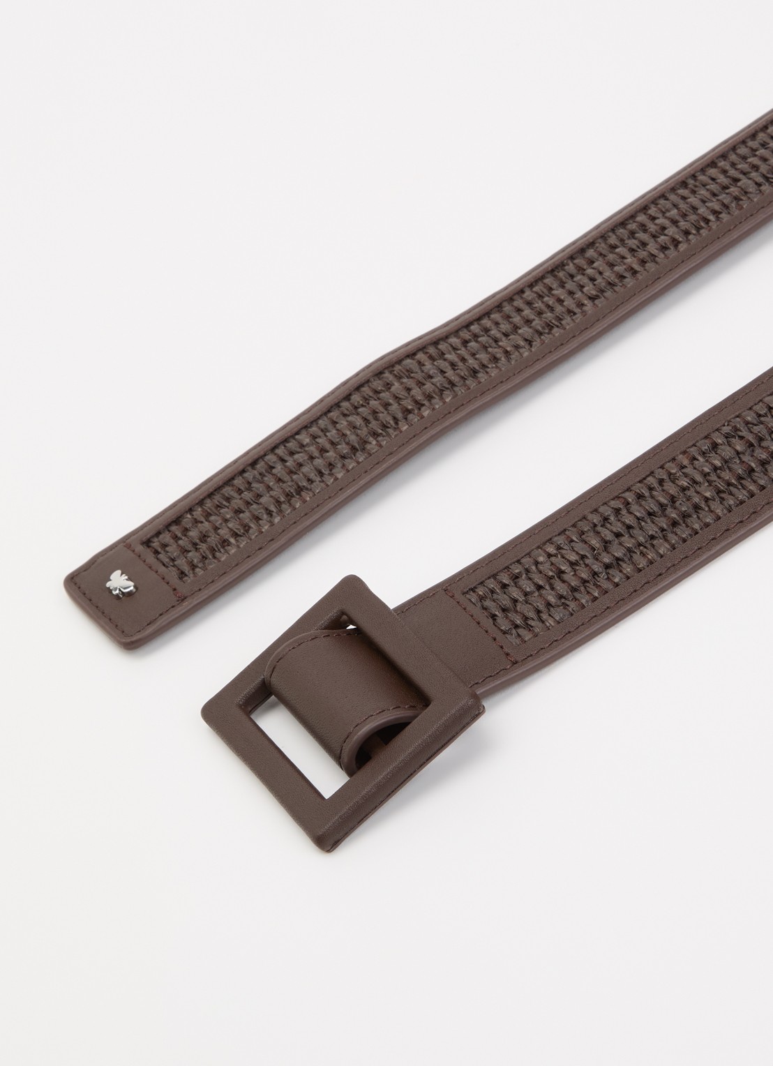 MaxMara Abocca riem met structuur - detail donkerbruin
