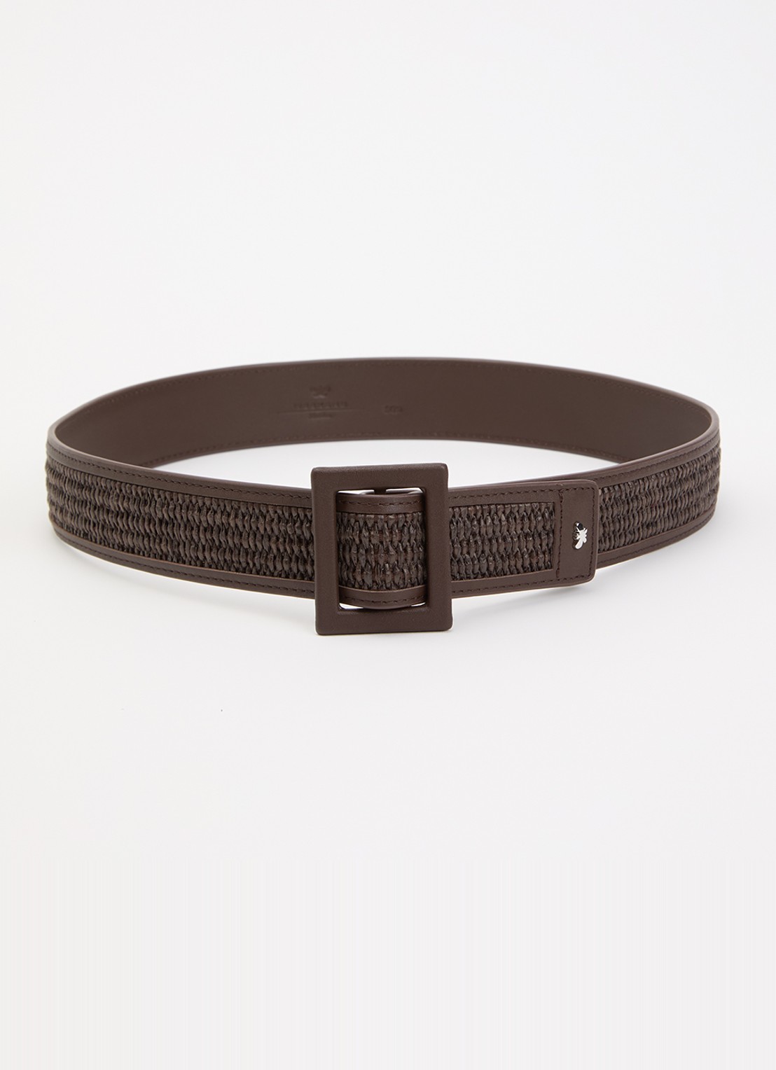 MaxMara Abocca riem met structuur - voorkant 2 donkerbruin