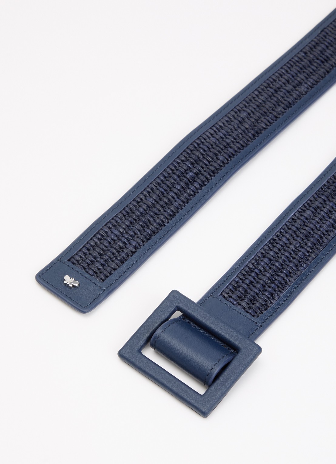 MaxMara Abocca riem met structuur - detail 2 donkerblauw