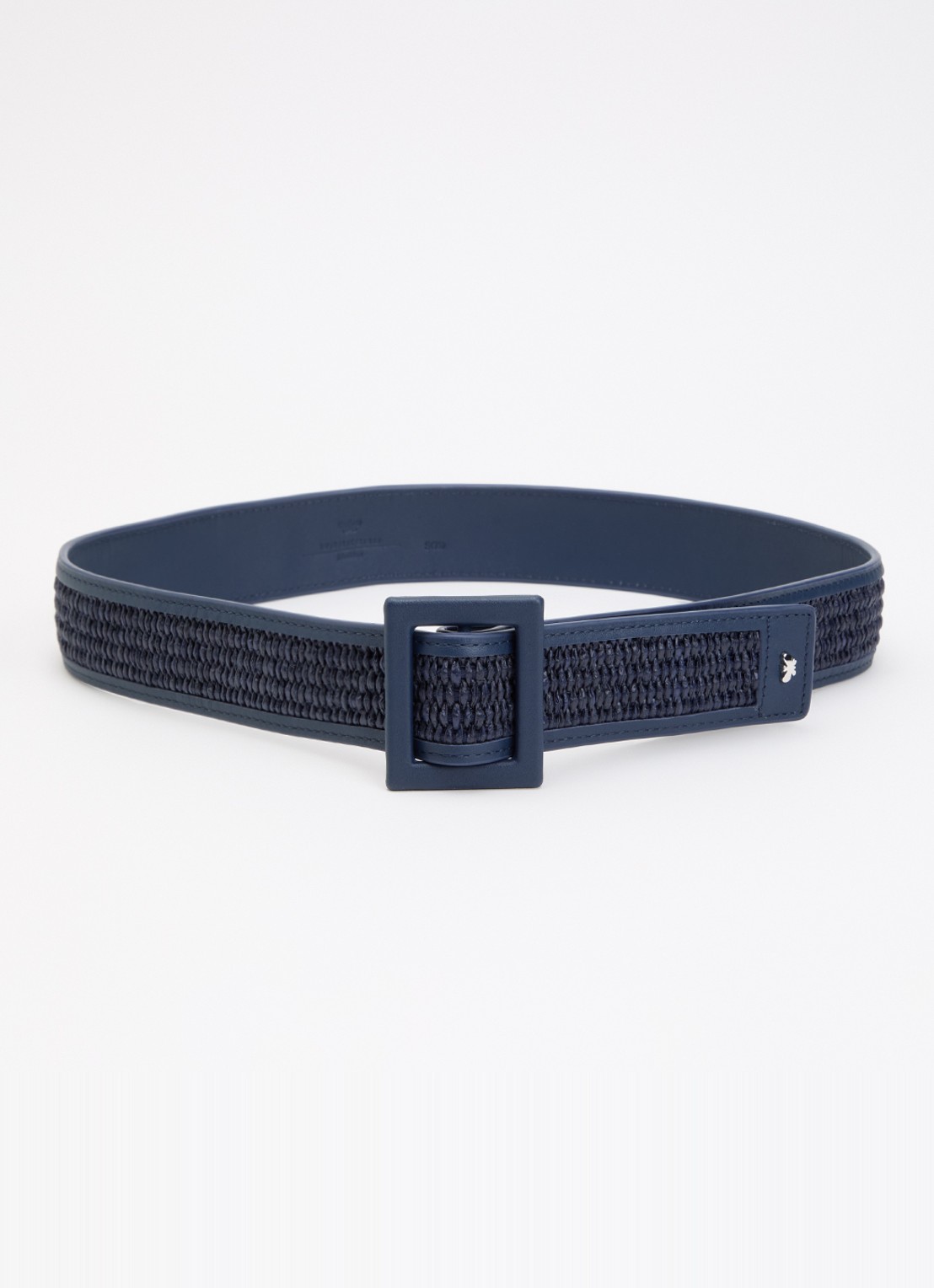 MaxMara Abocca riem met structuur - voorkant donkerblauw