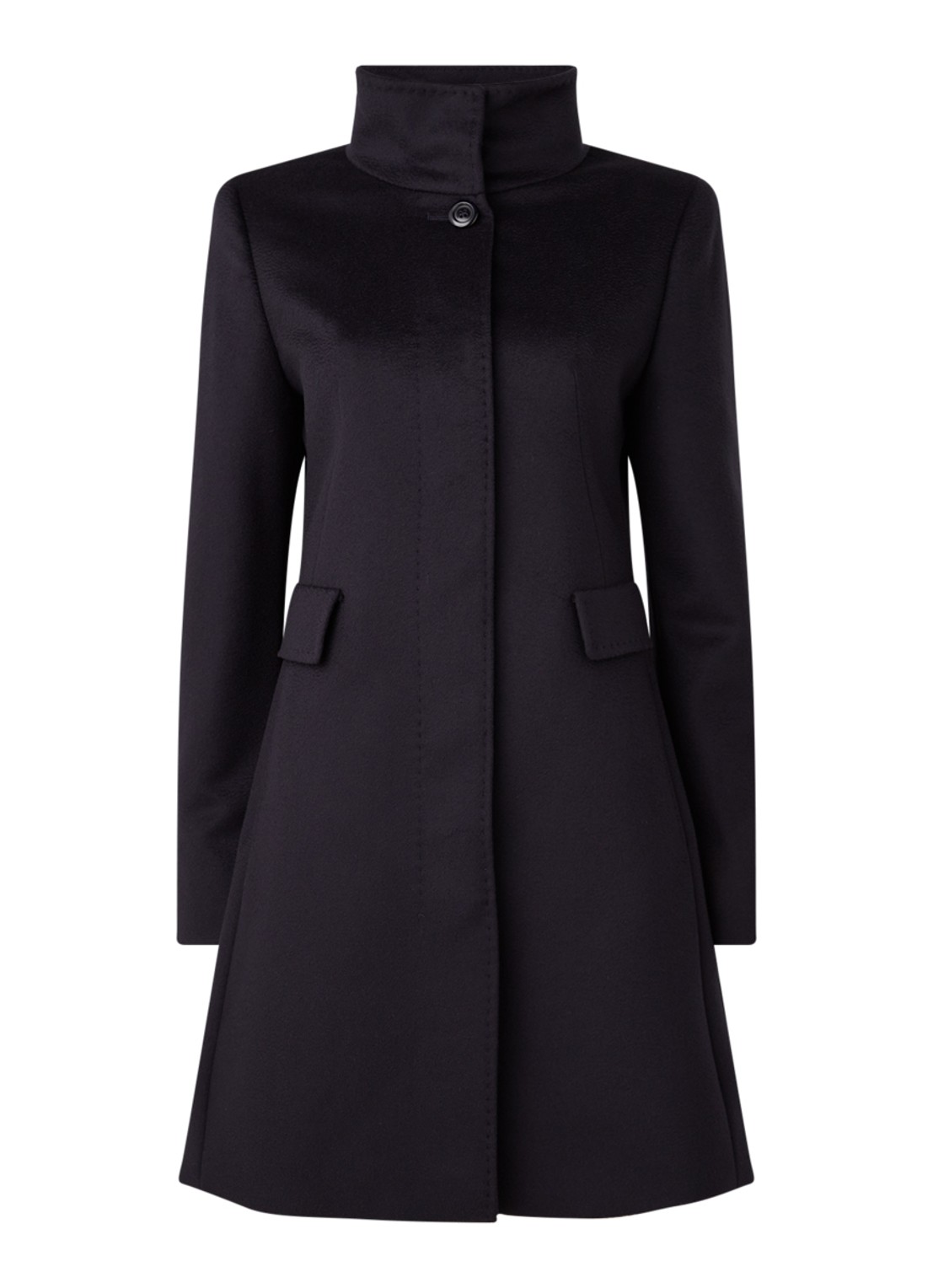 MaxMara Agnese mantel van wol met steekzakken - voorkant 2 donkerblauw