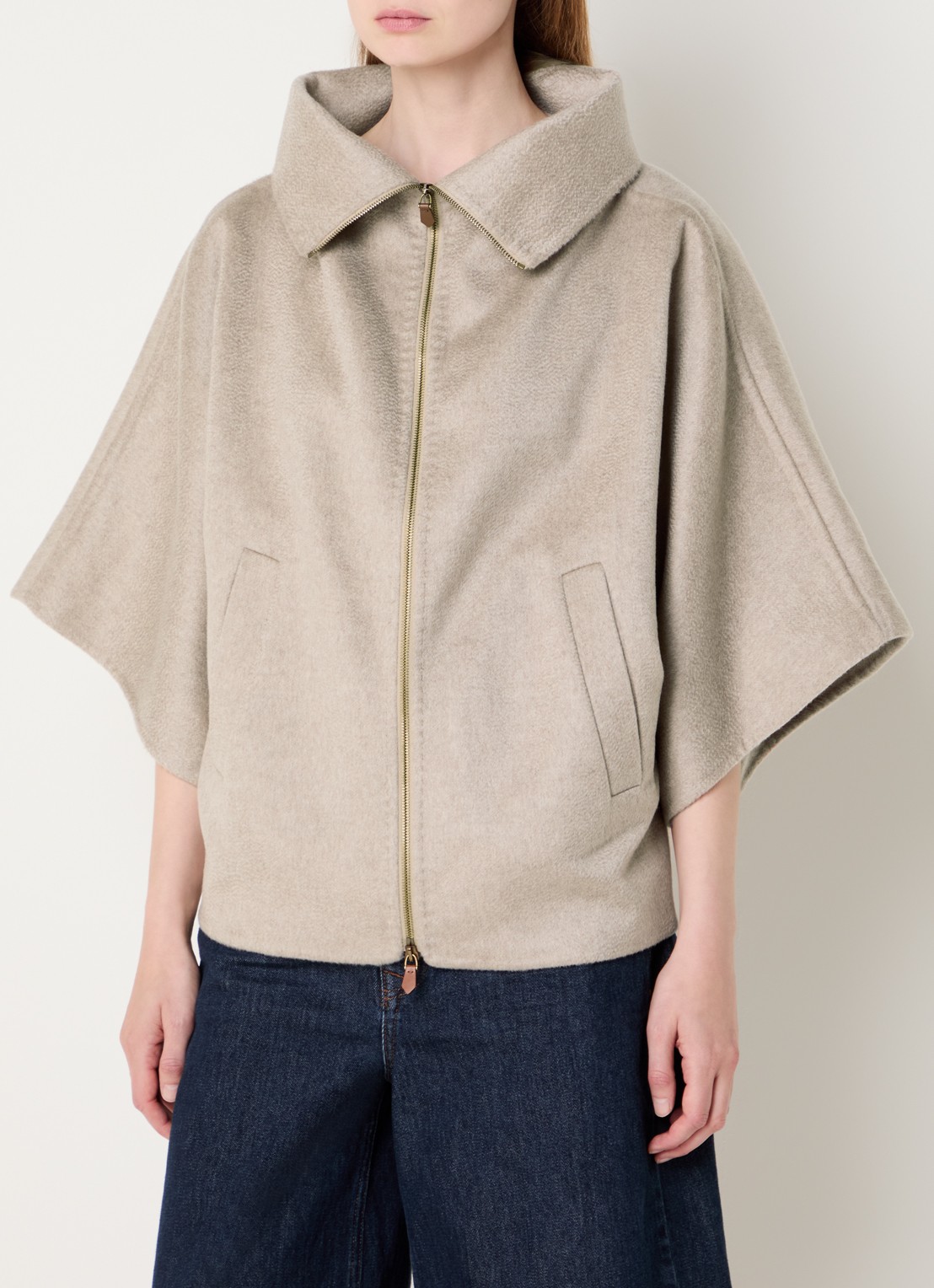 MaxMara Ala mantel van kasjmier met steekzakken - detail 2 beige