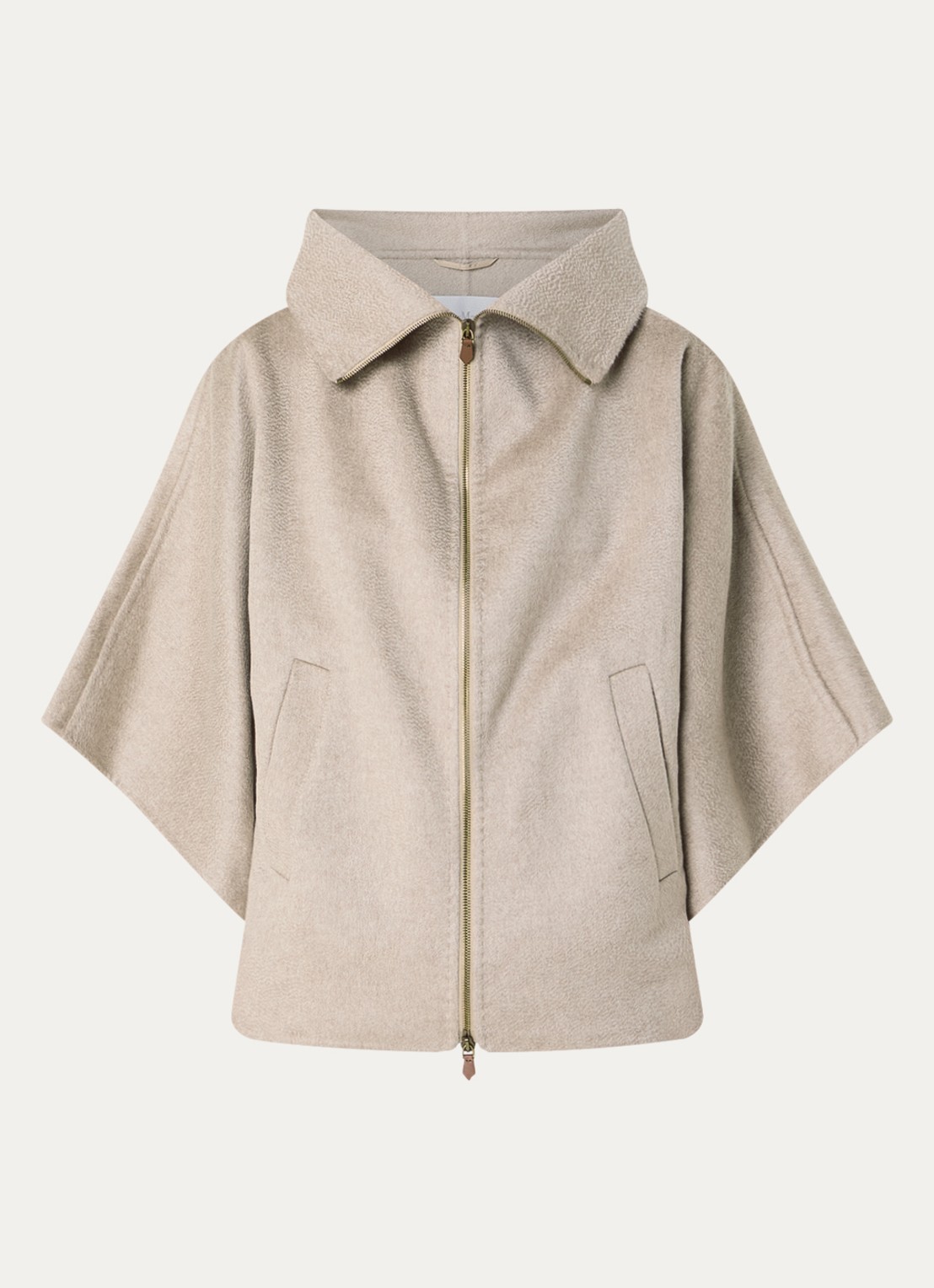 MaxMara Ala mantel van kasjmier met steekzakken - voorkant 3 beige