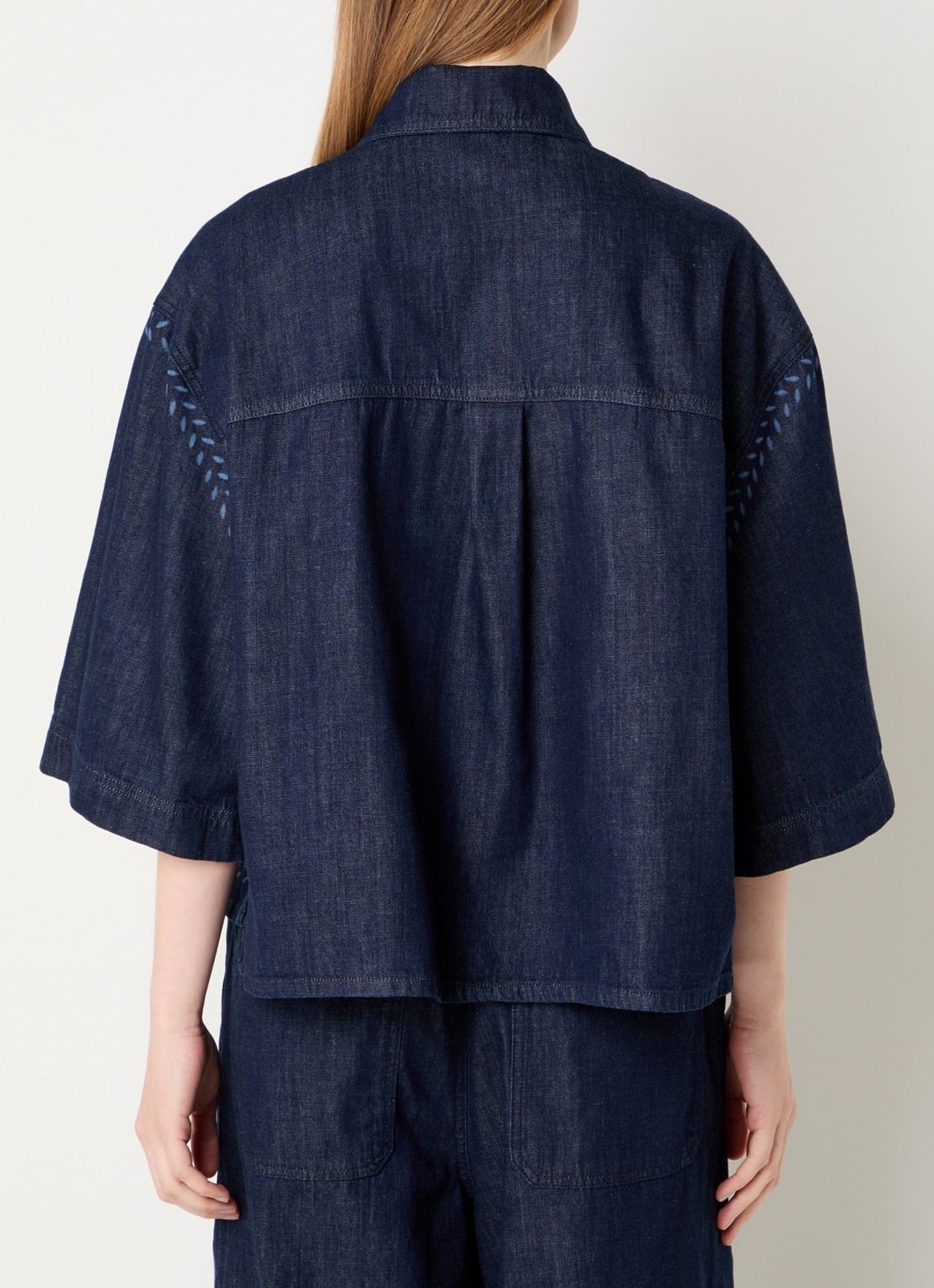 MaxMara Alare blouse van denim met print - achterkant 4 indigo