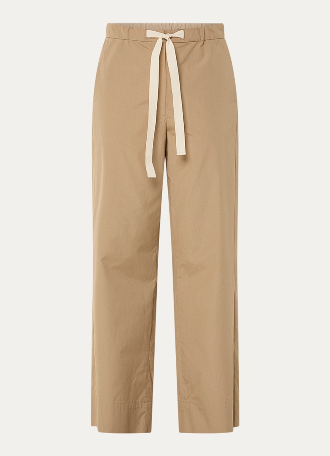 MaxMara Argento high waist straight fit pantalon met steekzakken - voorkant 2 zand