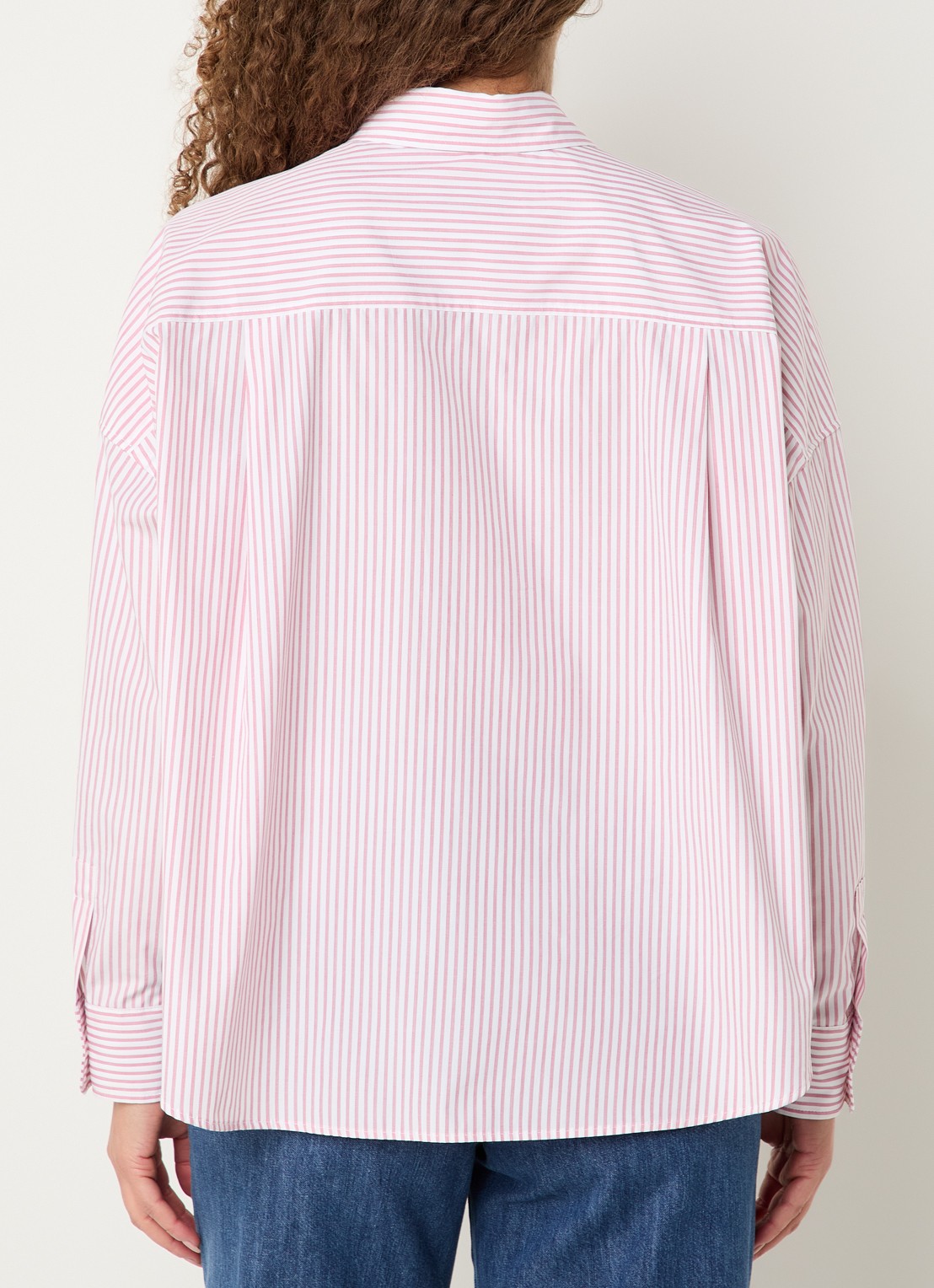 MaxMara Aureo blouse met streepprint - achterkant 2 roze