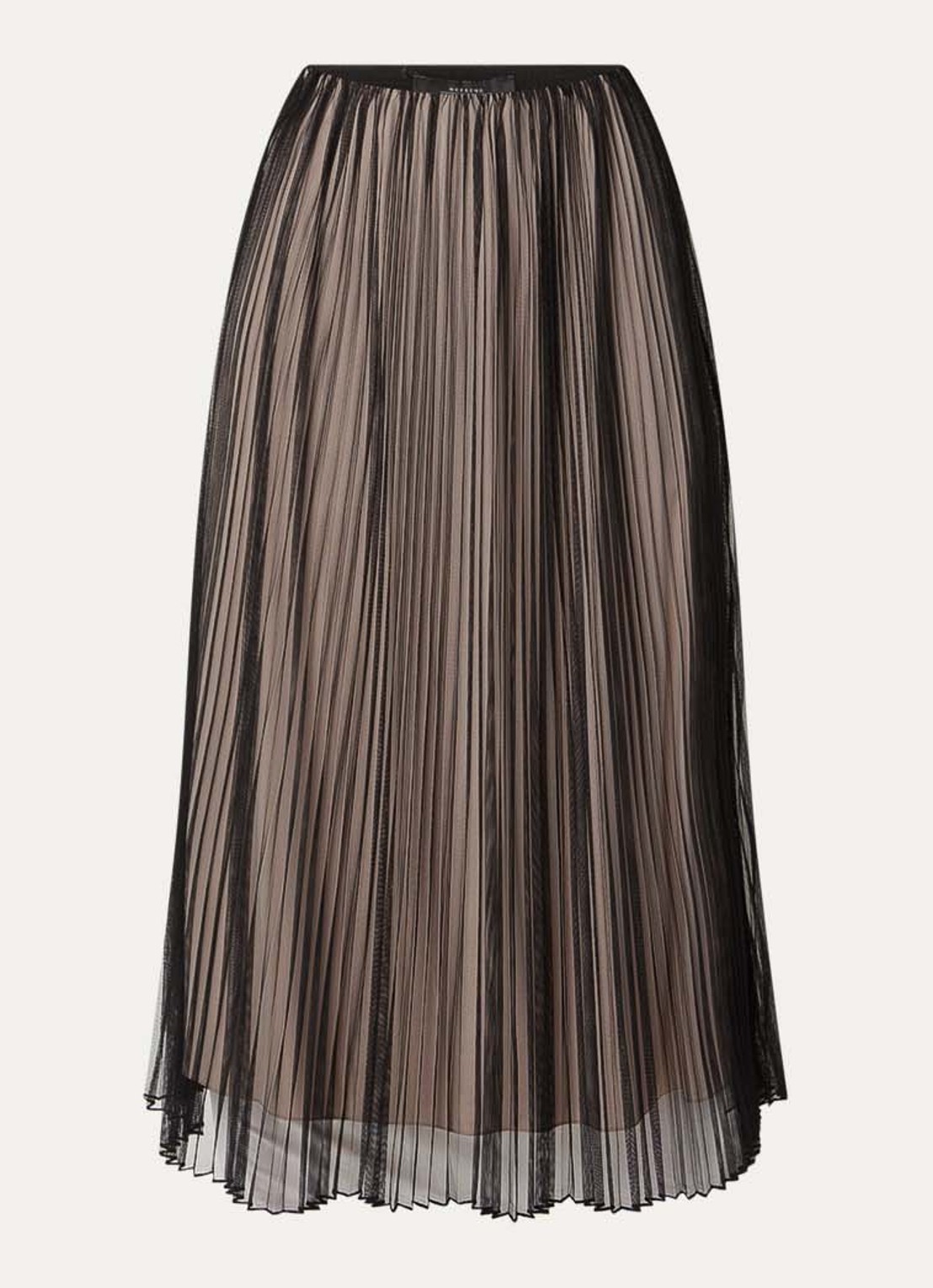 MaxMara Baby high waist midi rok met plissé - voorkant 2 zwart
