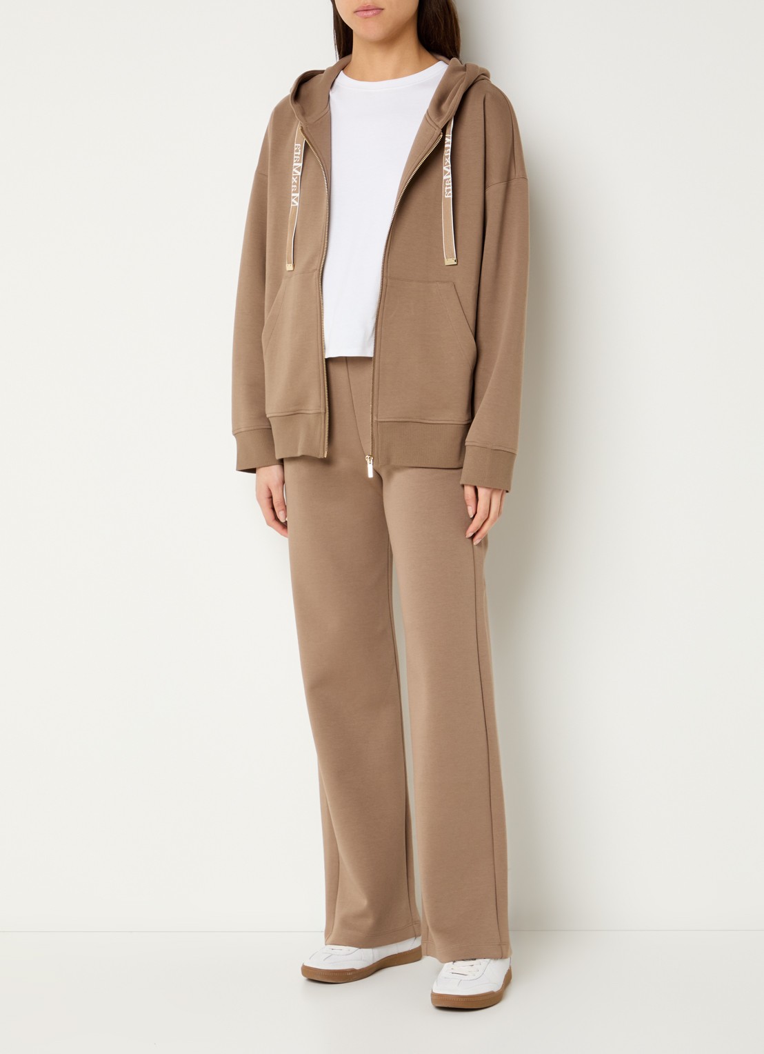 MaxMara Bali high waist straight fit broek met steekzakken - voorkant 2 camel