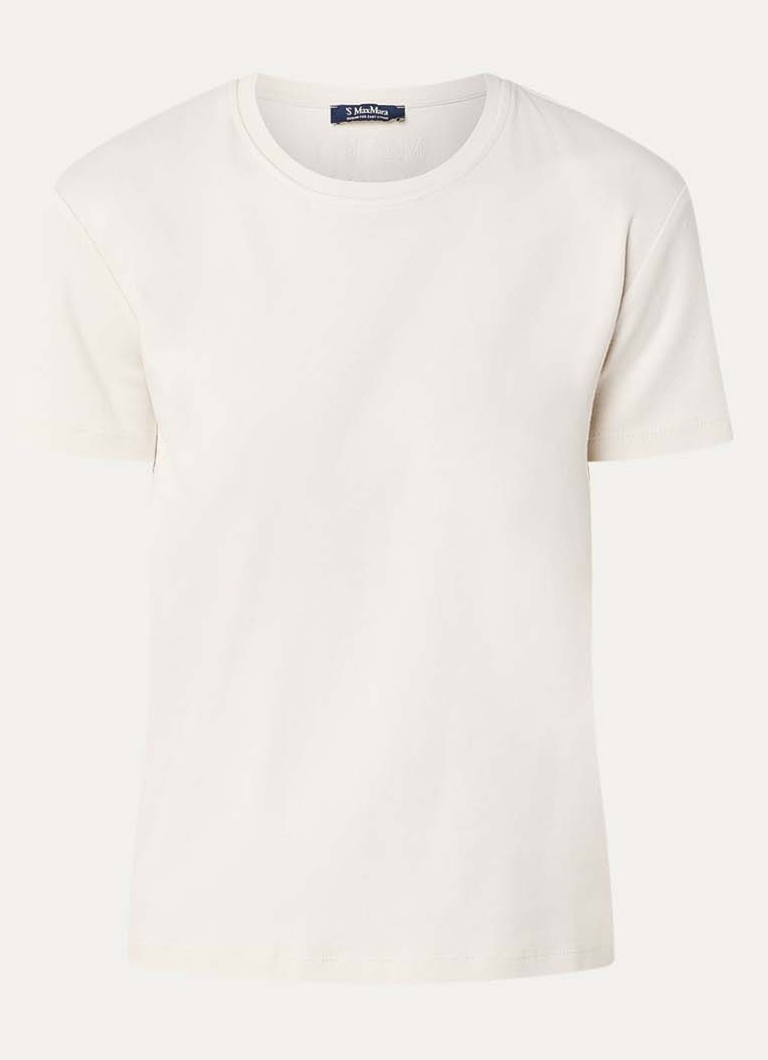 MaxMara Bella T-shirt met logoprint - voorkant ivoor