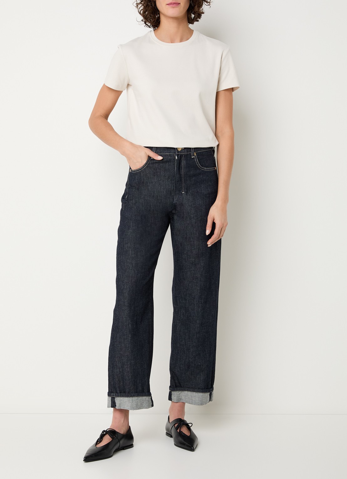 MaxMara Bella T-shirt met logoprint - voorkant 2 ivoor
