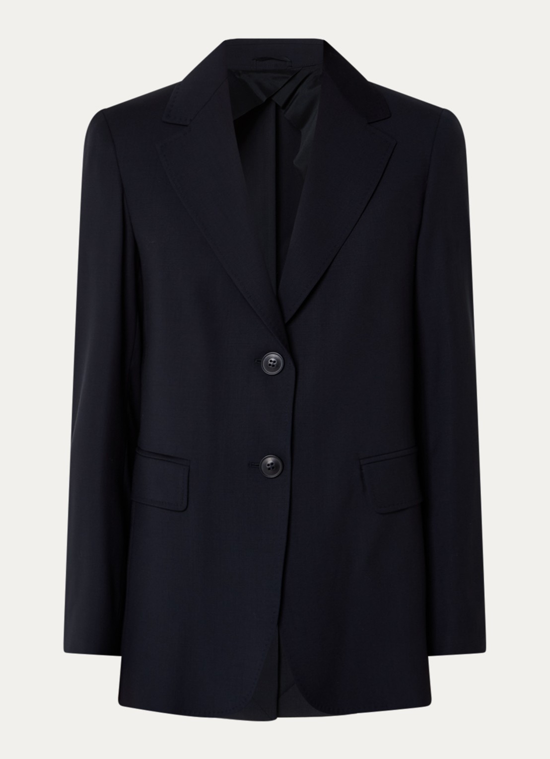 MaxMara Blazer met klepzakken - voorkant 2 donkerblauw
