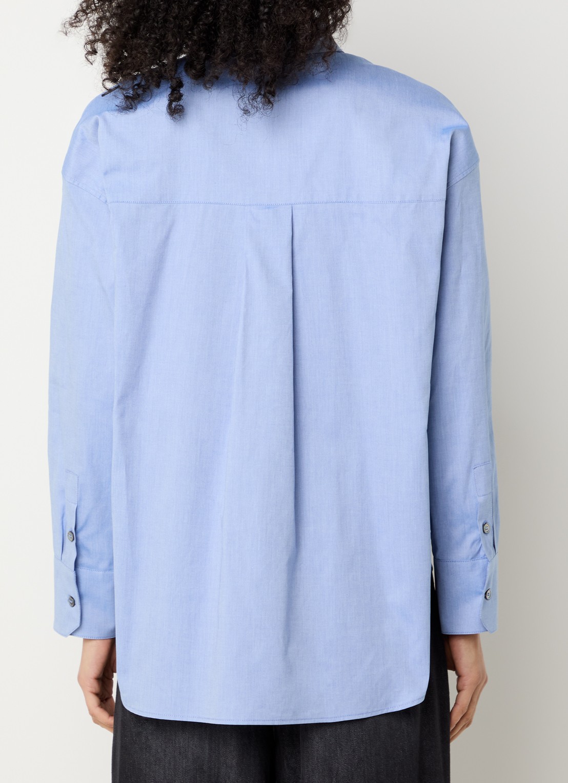 MaxMara Blouse met kraag - achterkant staalblauw