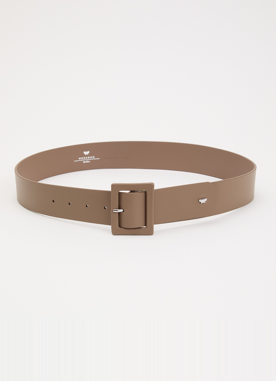 MaxMara Brio riem van leer - voorkant 2 zand