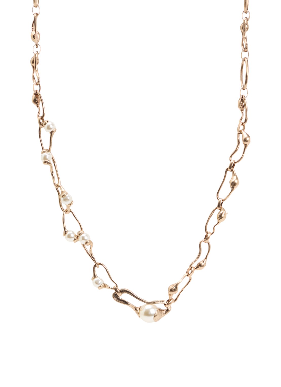 MaxMara Bronte ketting met imitatieparels - voorkant goud