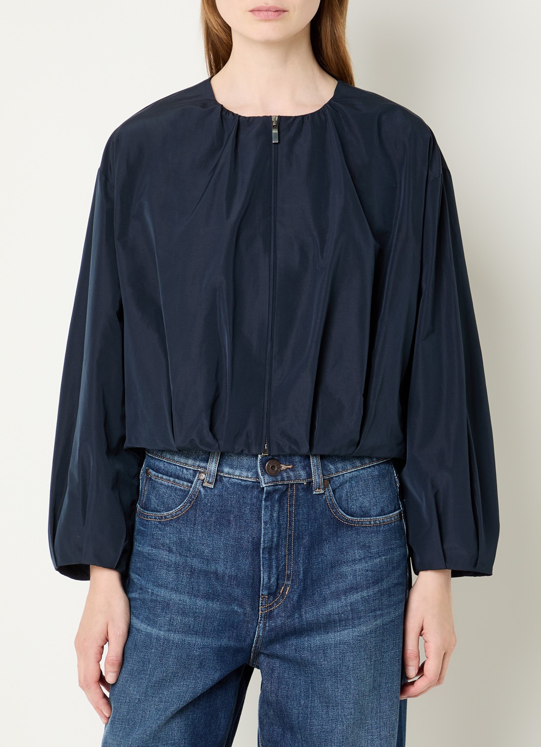 MaxMara Butterfly jack met steekzakken - detail donkerblauw