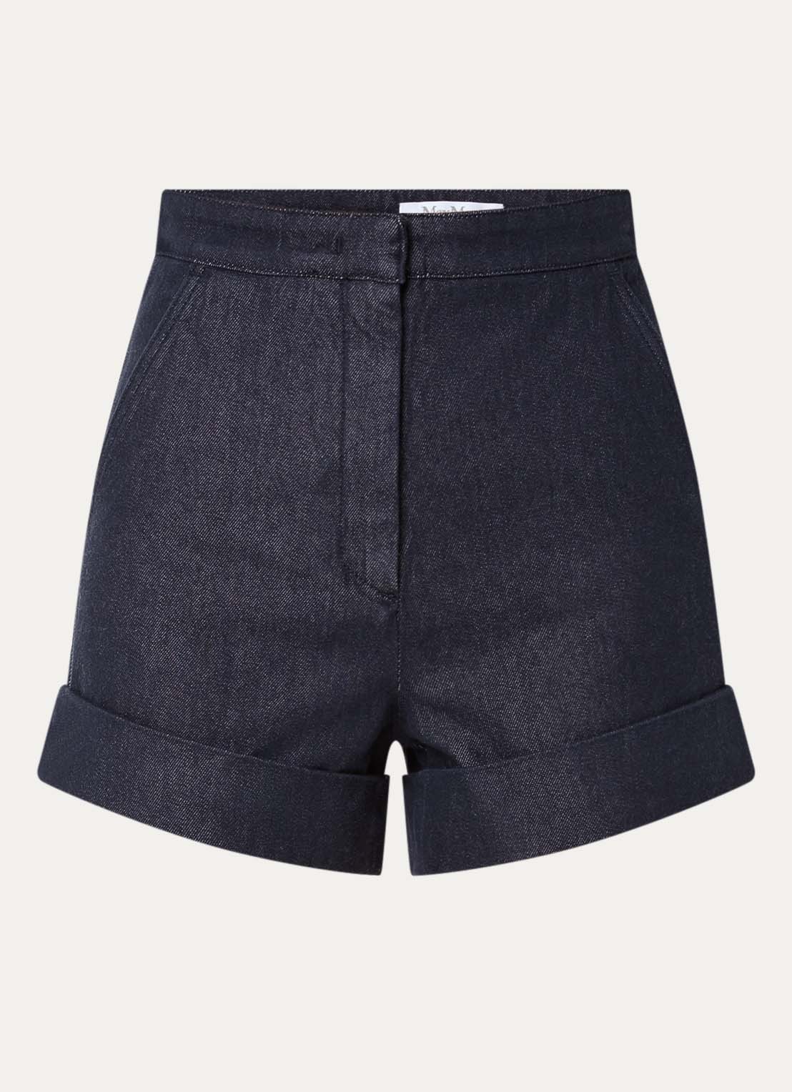 MaxMara Calca korte broek van denim met steekzakken - voorkant indigo