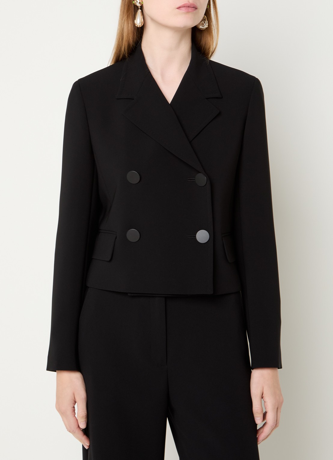 MaxMara Caprera double-breasted blazer met klepzakken - detail 3 zwart