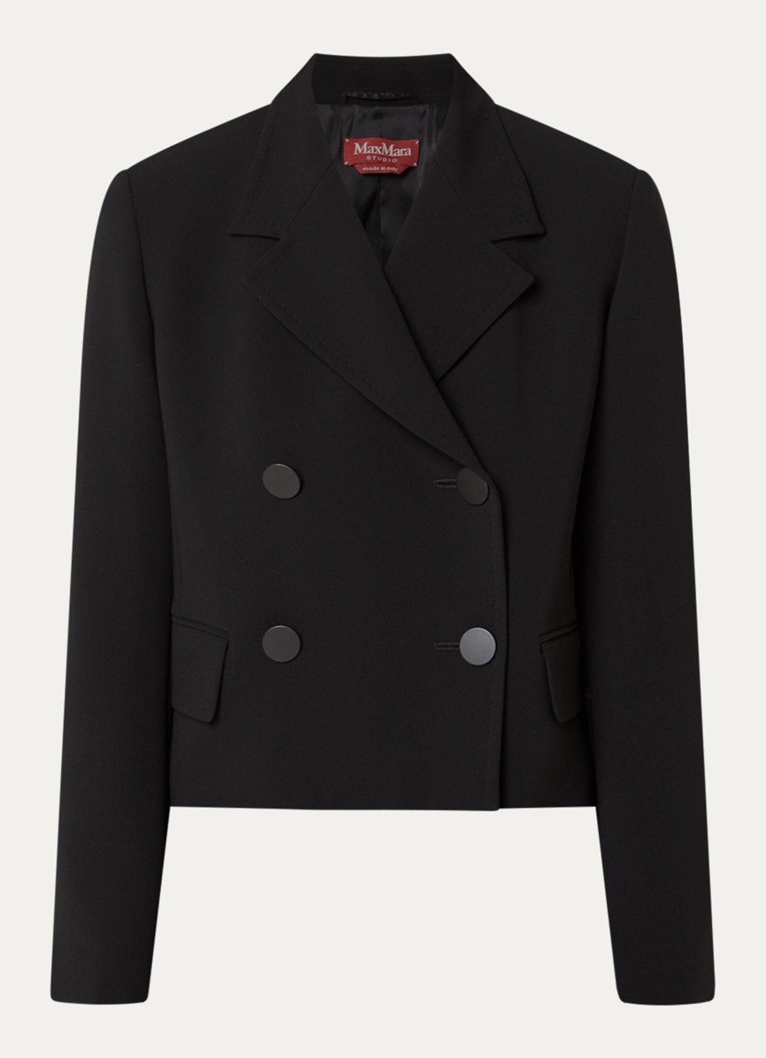 MaxMara Caprera double-breasted blazer met klepzakken - voorkant zwart