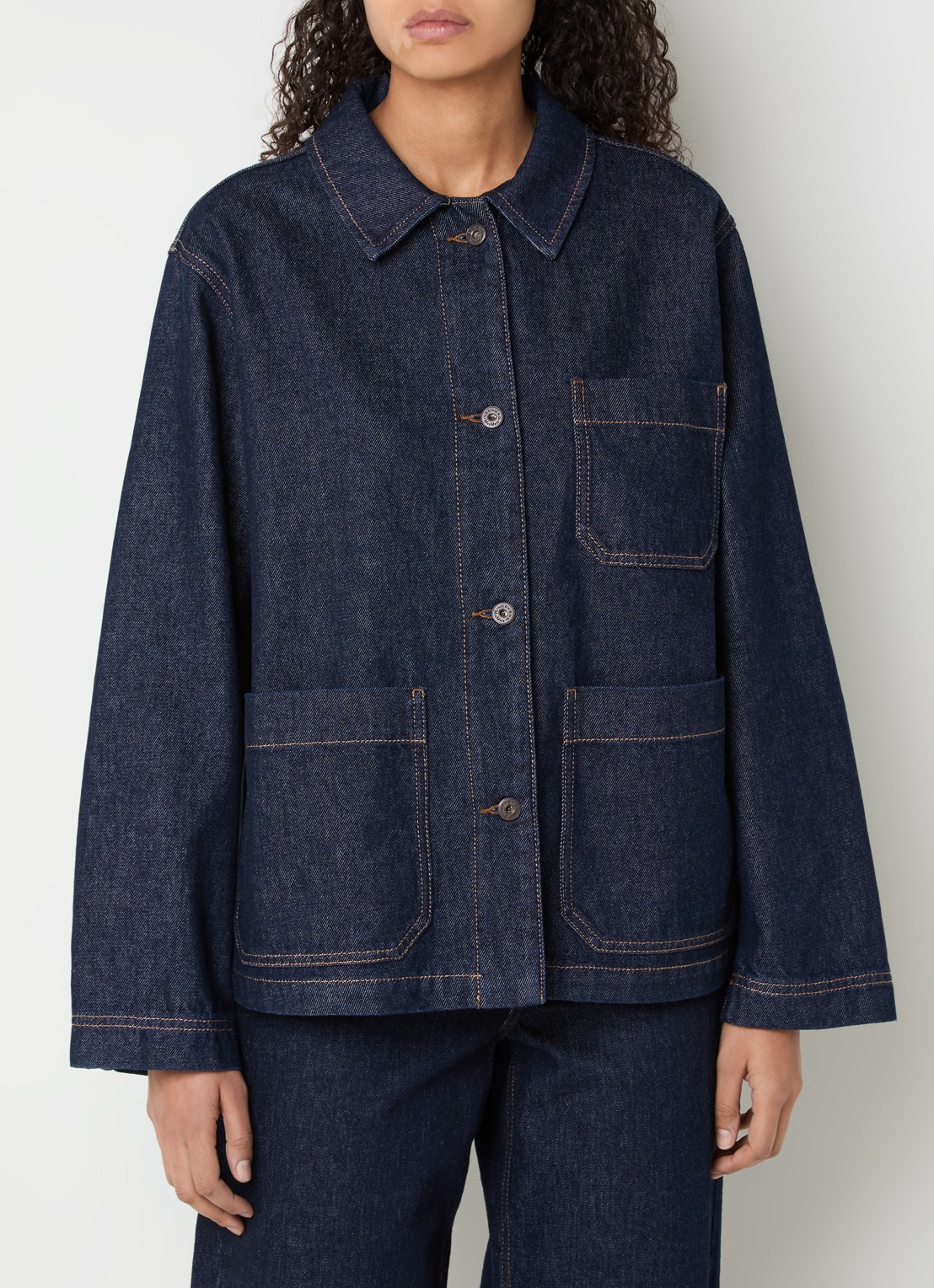 MaxMara Circoli spijkerjas met opgestikte zakken - detail 3 indigo