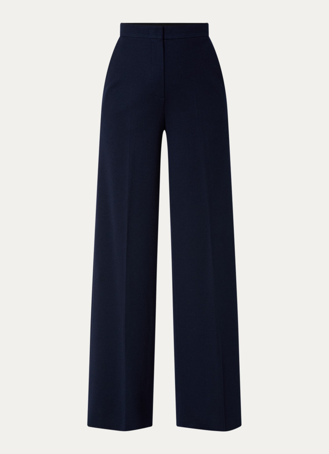 MaxMara Corea high waist wide fit pantalon in scheerwolblend met steekzakken - voorkant donkerblauw