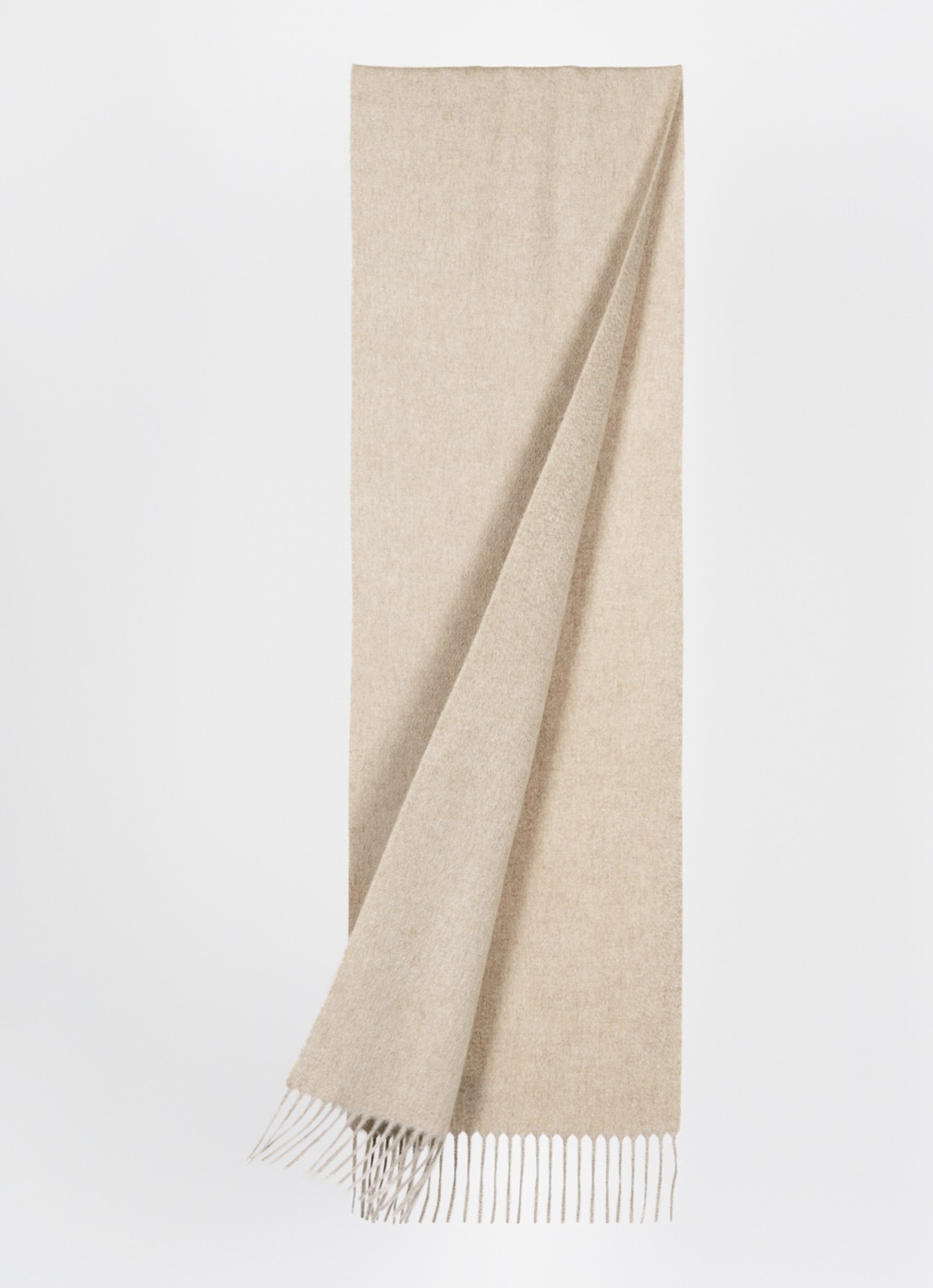 MaxMara Dalia sjaal van kasjmier met franjes 190 x 30 cm  - detail beige