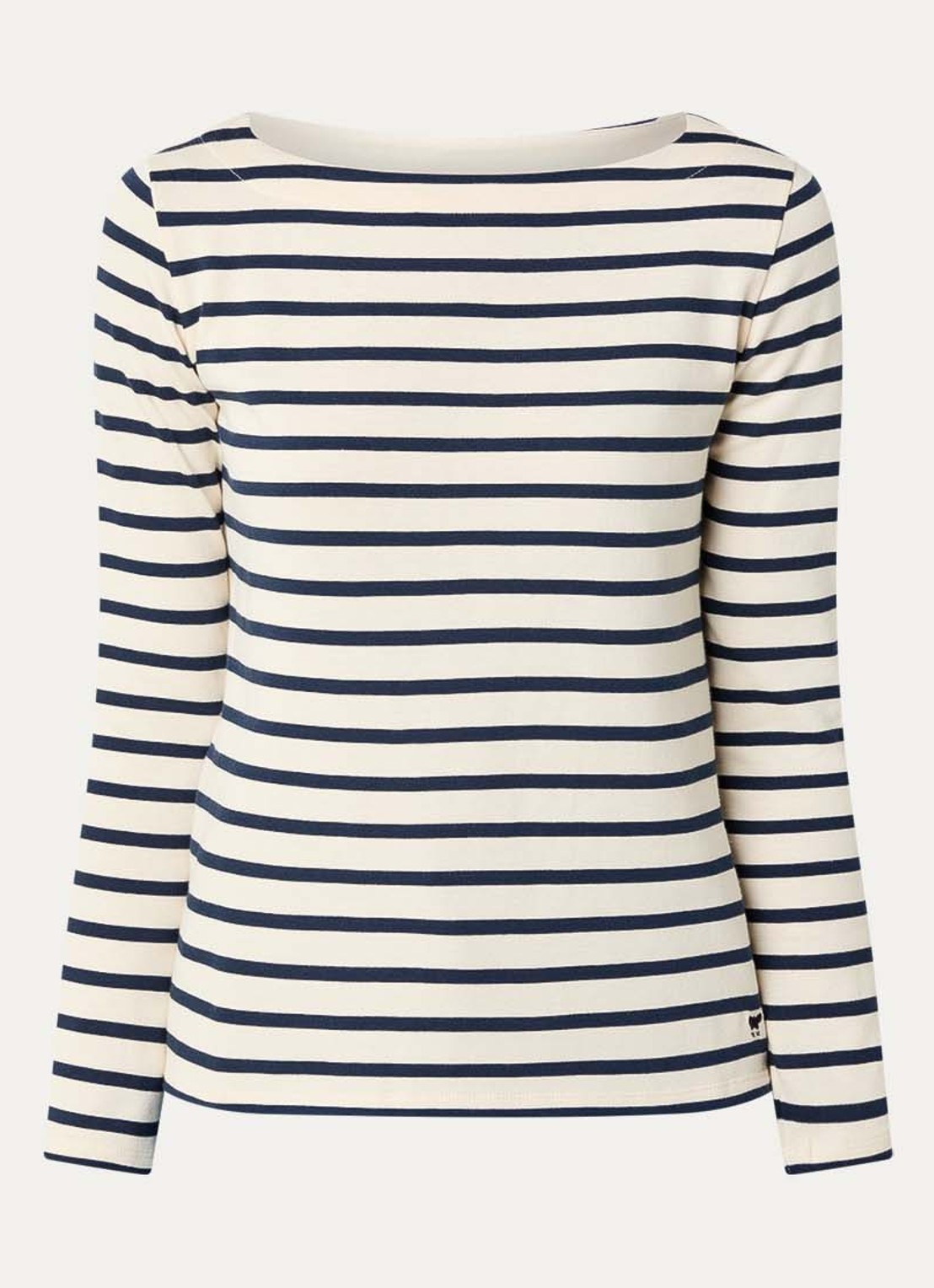 MaxMara Derasmo fijngebreide trui met boothals en streepprint - voorkant 2 ivoor