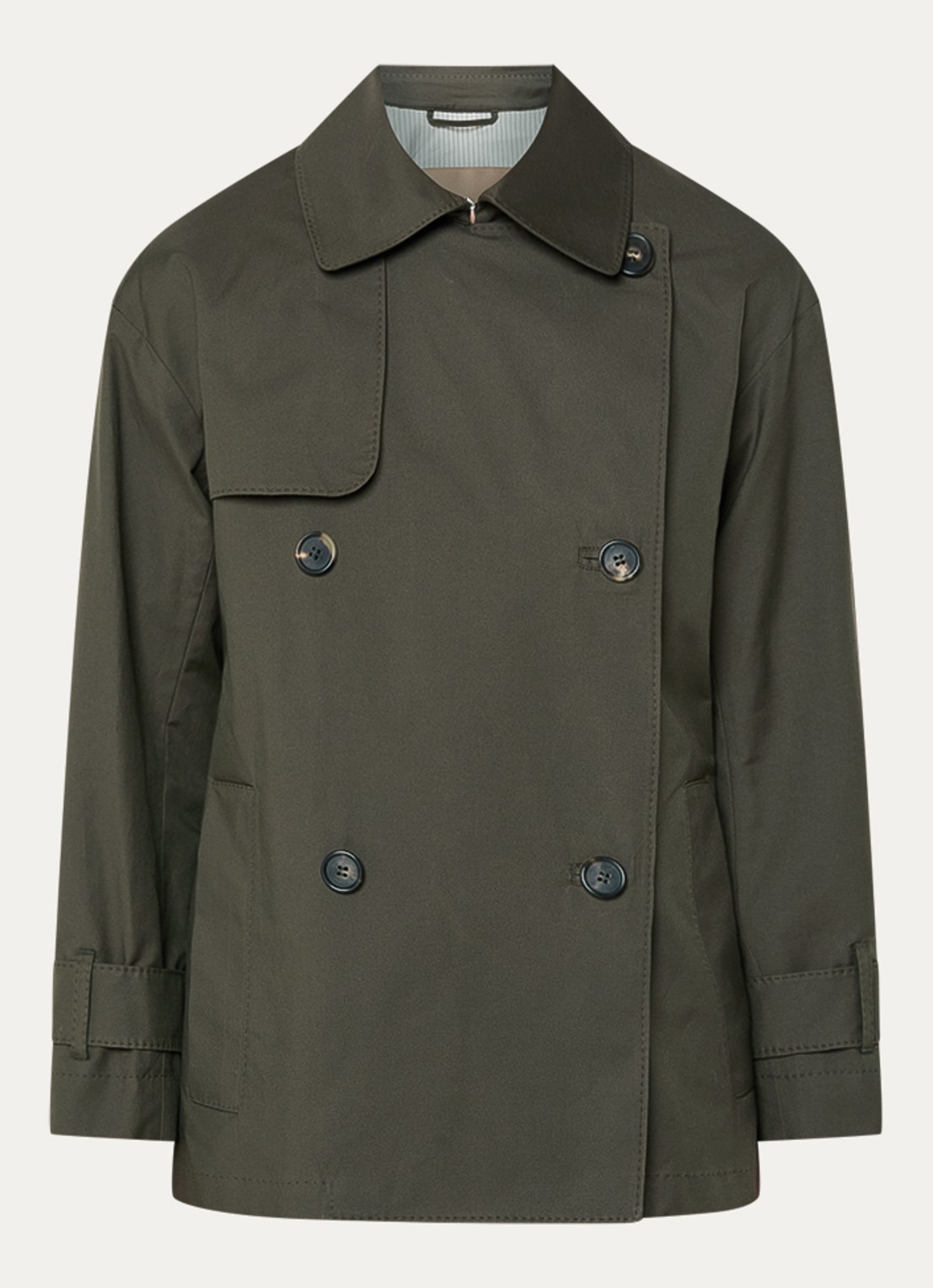 MaxMara Double-breasted trenchcoat met steekzakken - voorkant 3 bronsgroen