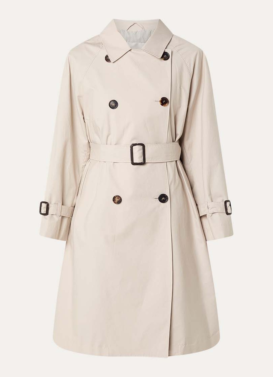 MaxMara Double-breasted trenchcoat met strikceintuur - voorkant 3 beige