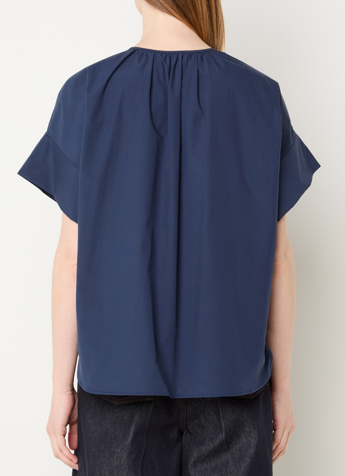 MaxMara Educata tuniek met ronde hals - achterkant donkerblauw