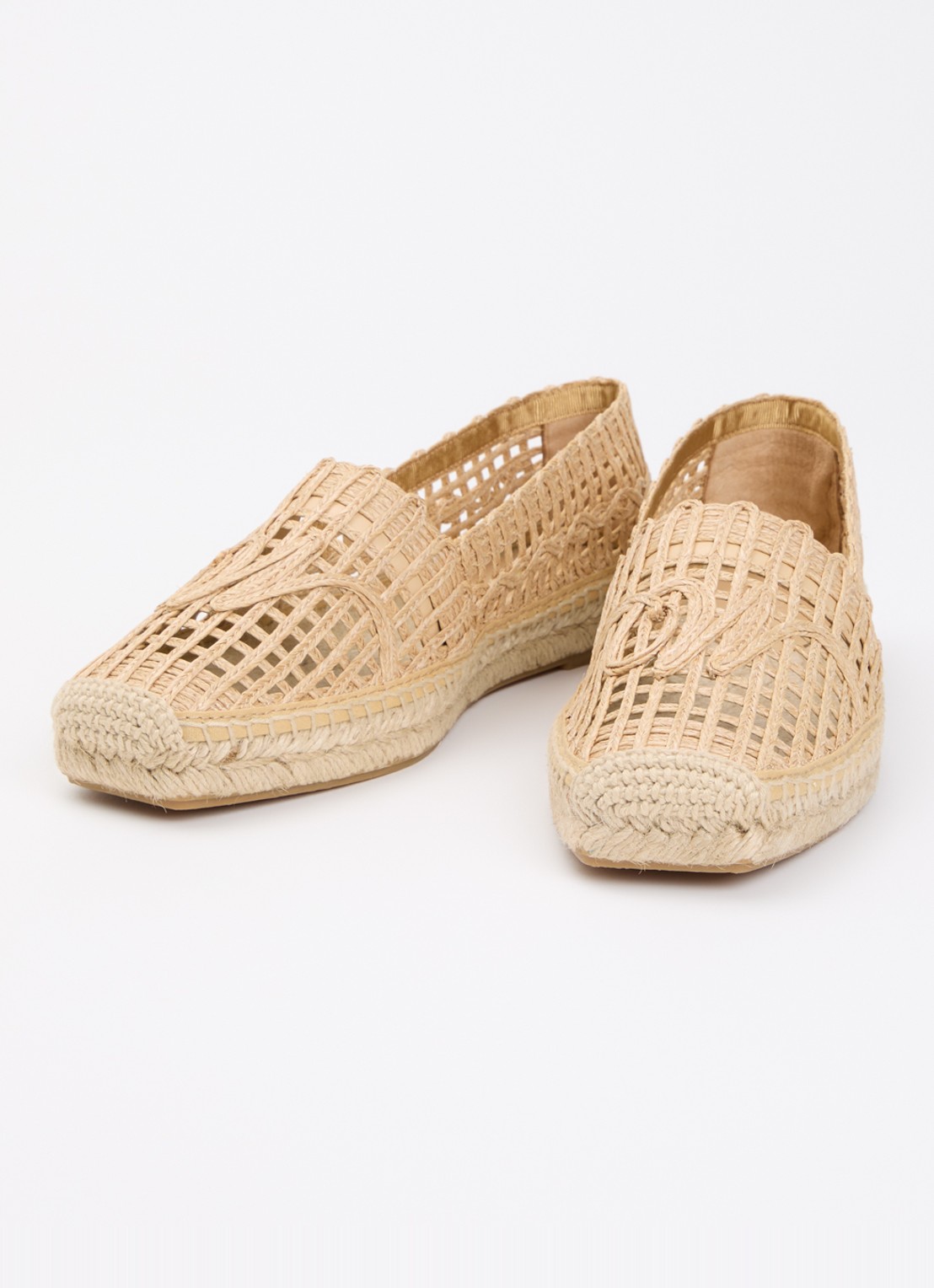MaxMara Espadrille met opengewerkt dessin - detail 8 camel