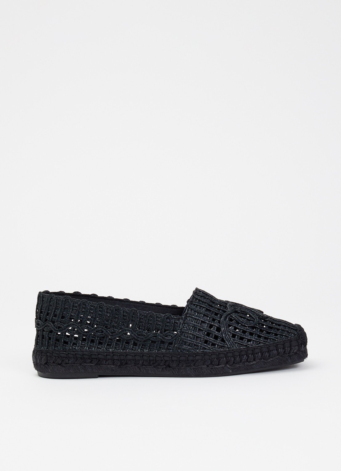 MaxMara Espadrille met opengewerkt dessin - voorkant 2 zwart