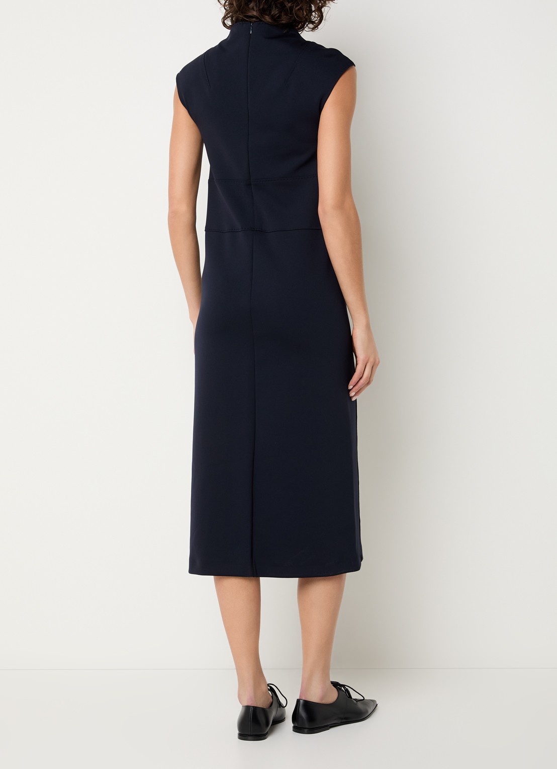 MaxMara Fatto midi jurk met steekzakken - achterkant 2 donkerblauw