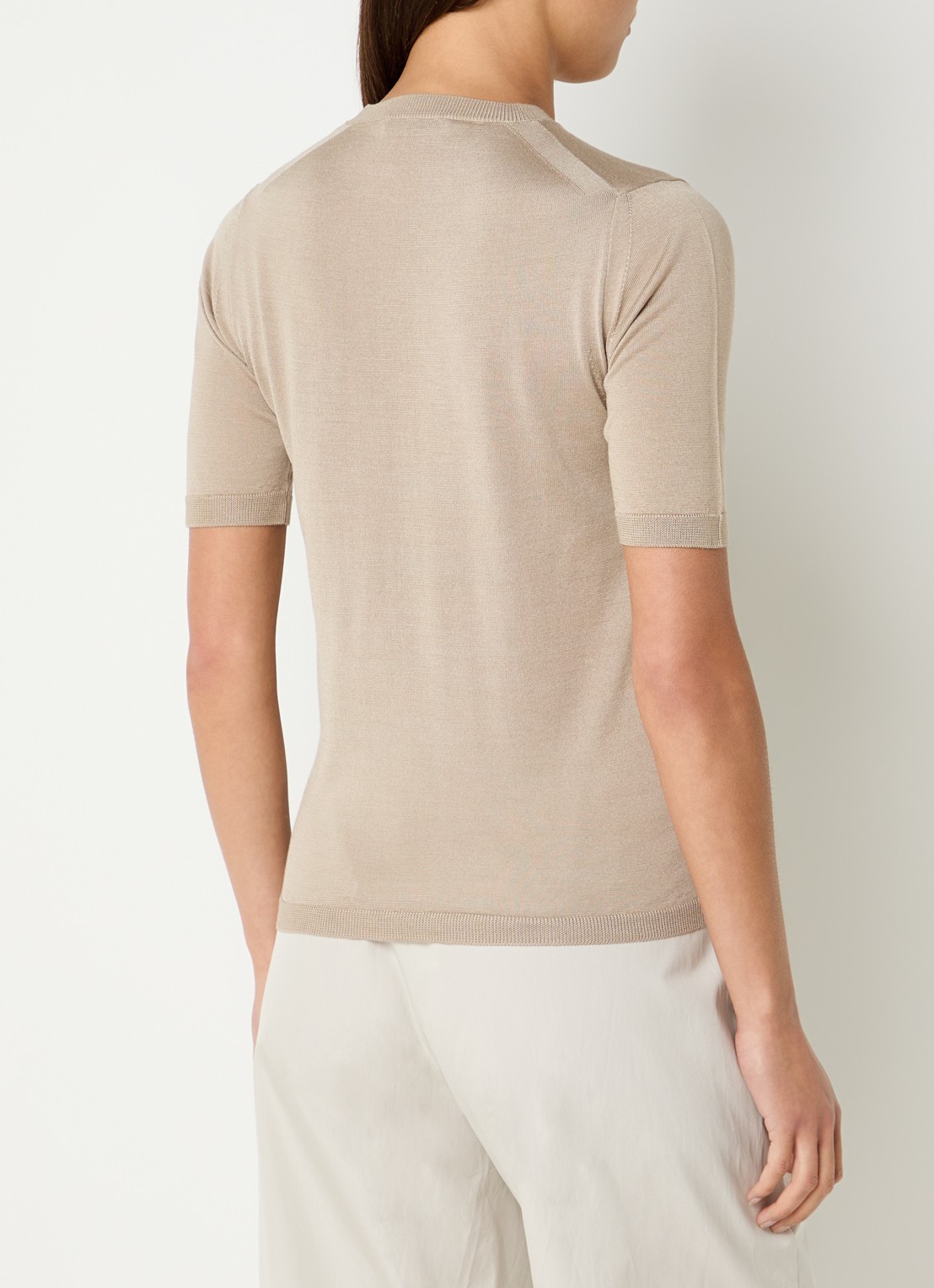 MaxMara Fijngebreide Top in kasjmierblend - achterkant 2 beige