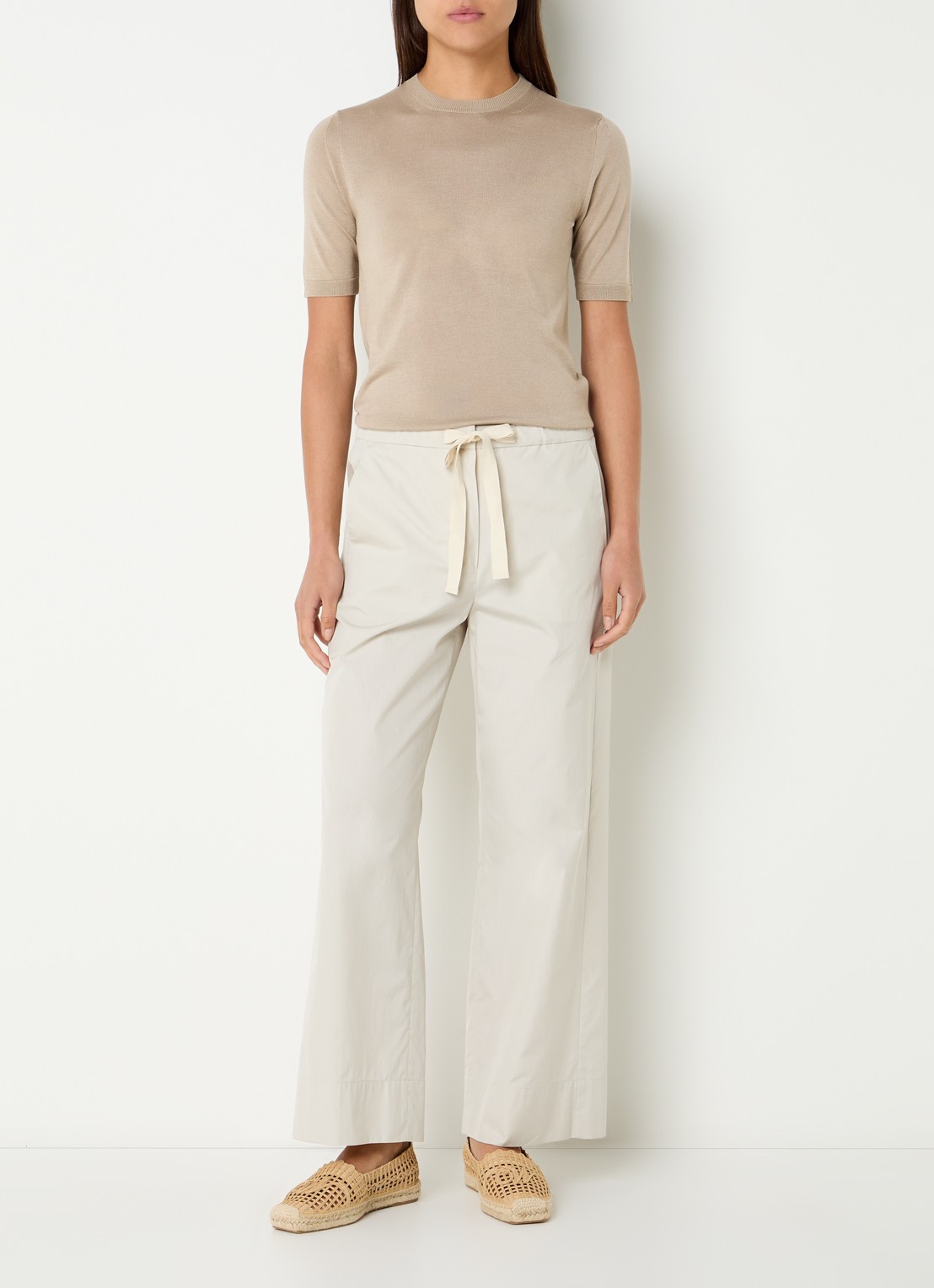 MaxMara Fijngebreide Top in kasjmierblend - voorkant 4 beige