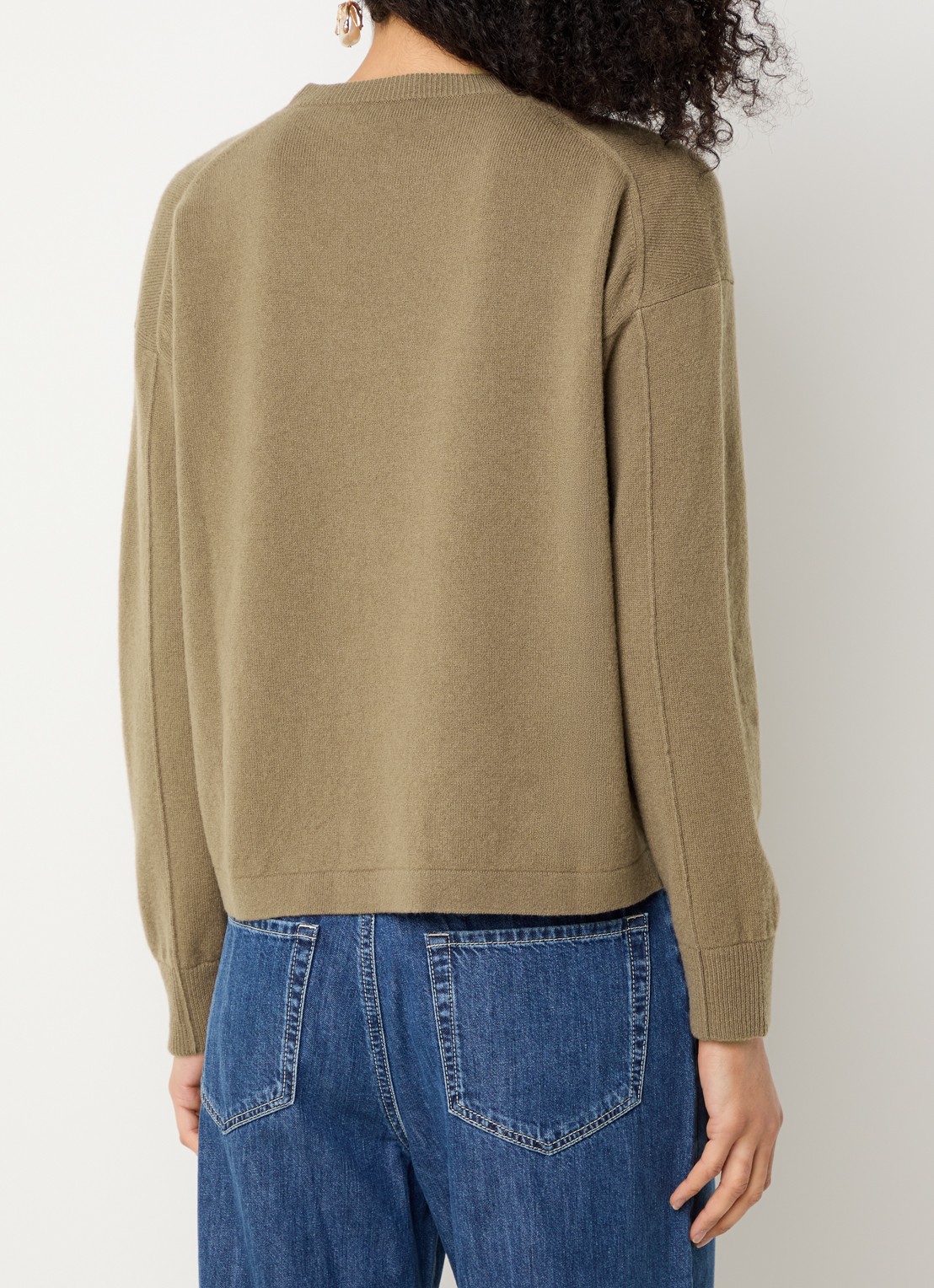 MaxMara Fijngebreide trui in kasjmierblend met stretch - achterkant camel