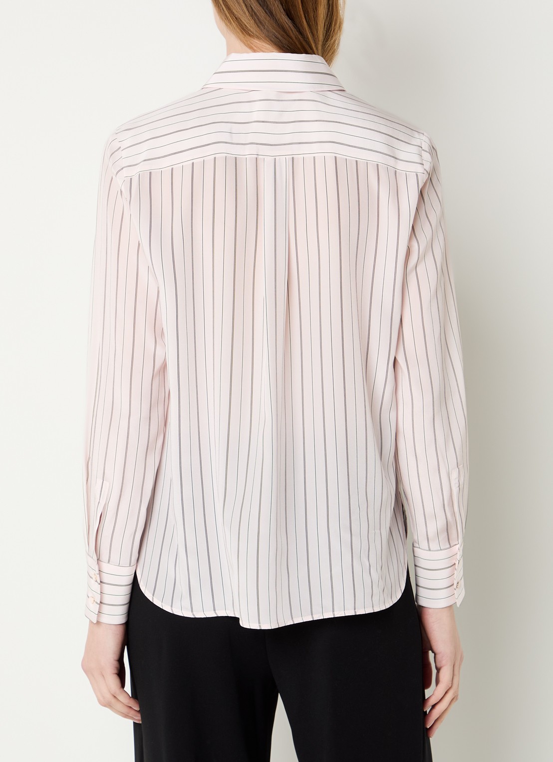 MaxMara Flirt blouse van zijde met streepprint - achterkant 4 lichtroze