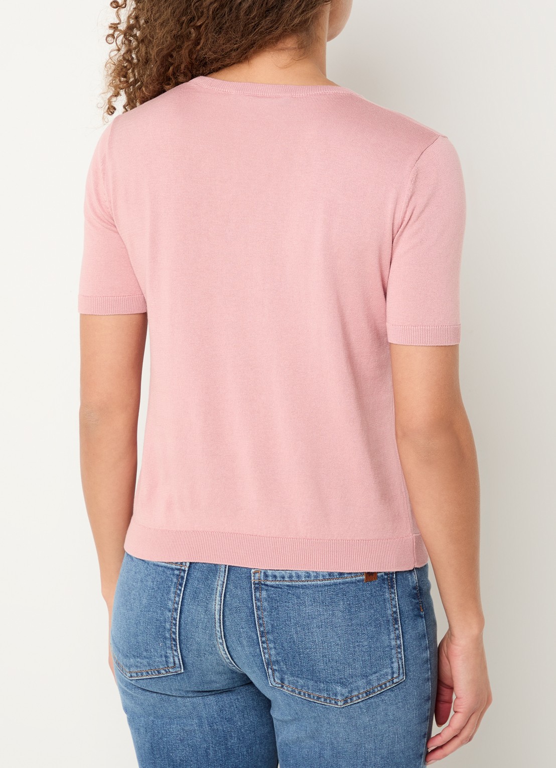 MaxMara Gabarra T-shirt van satijn - achterkant 3 oudroze