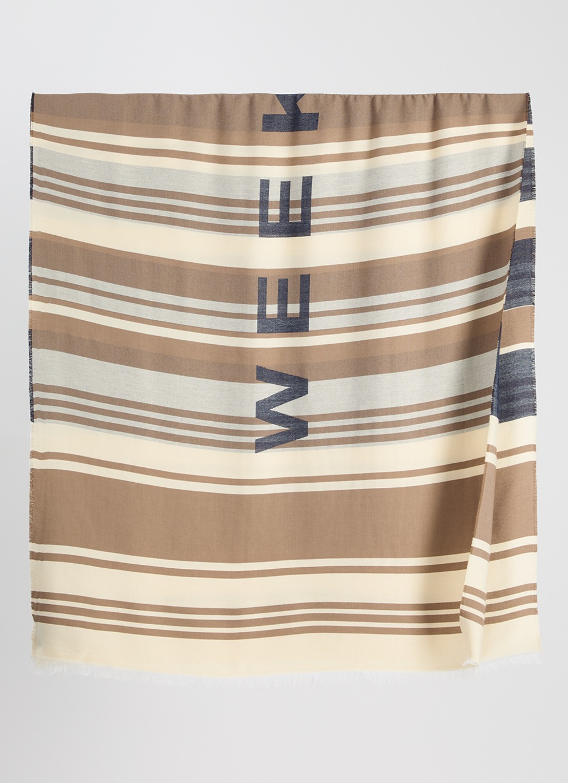 MaxMara Gallo sjaal met streepprint 184 x 82 cm - detail 2 beige