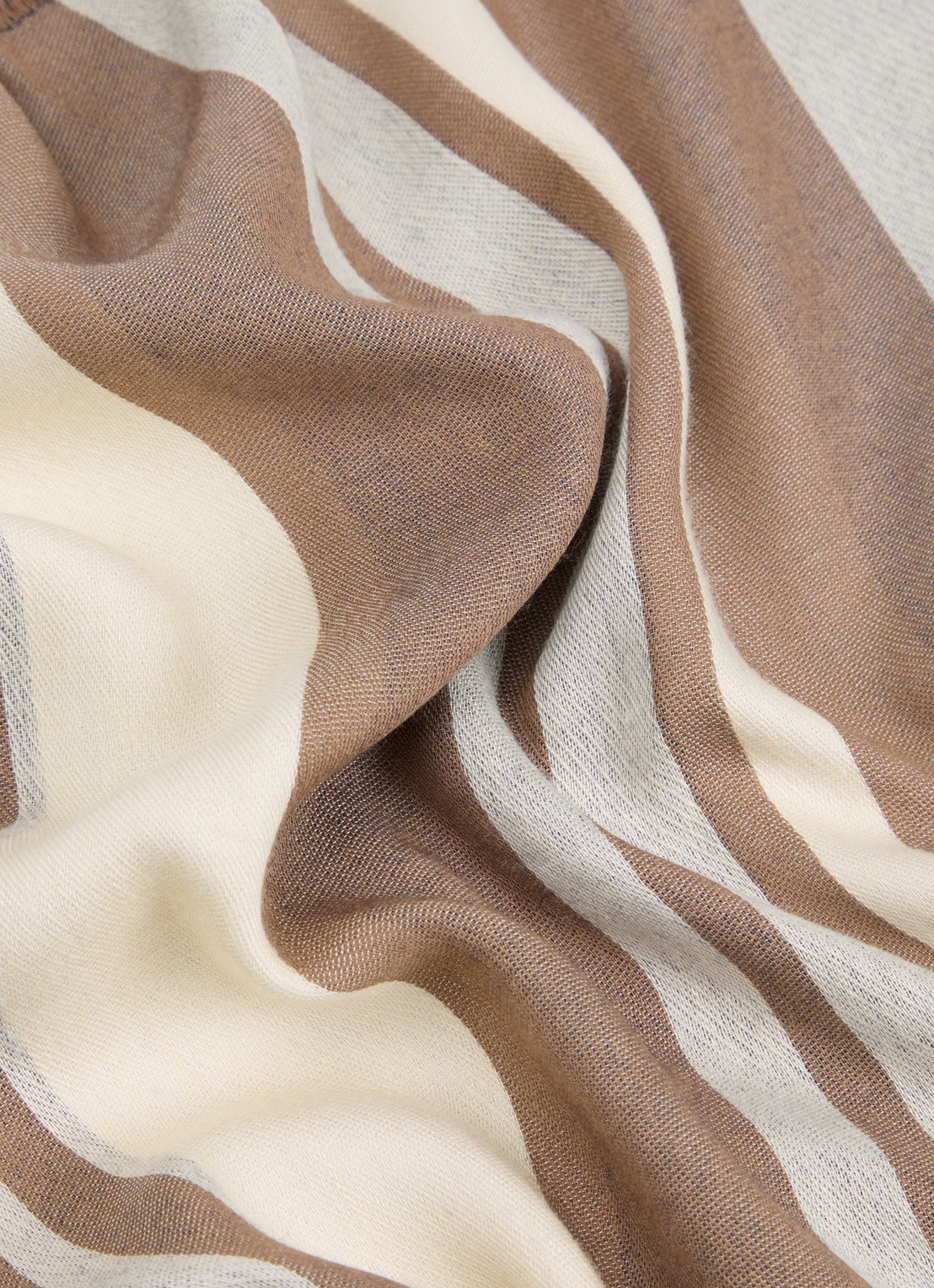 MaxMara Gallo sjaal met streepprint 184 x 82 cm - detail 3 beige