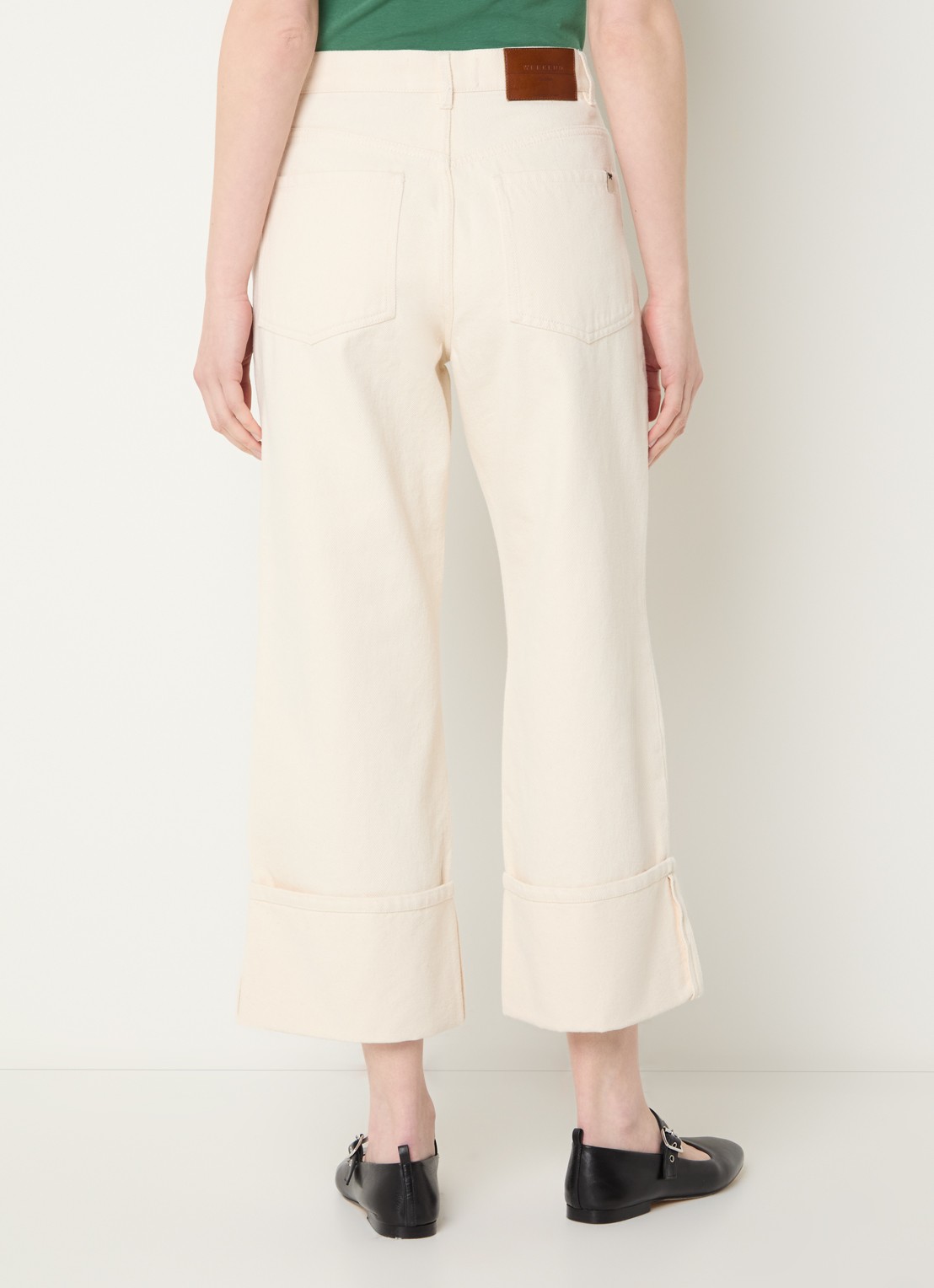 MaxMara Gesto high waist wide leg cropped jeans met gekleurde wassing - achterkant 3 gebroken wit