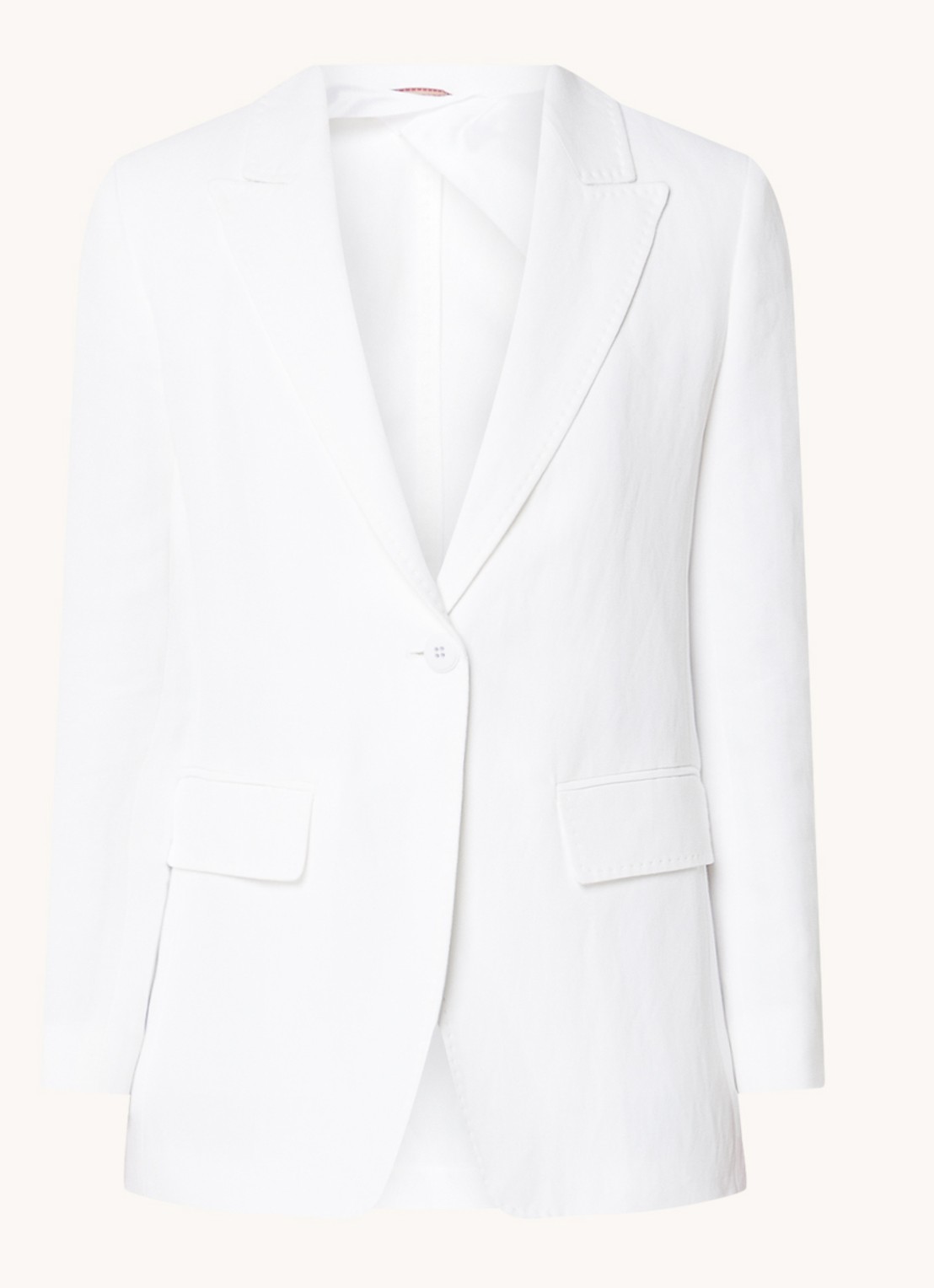 MaxMara Gitane blazer in linnenblend met klepzakken - voorkant 3 wit
