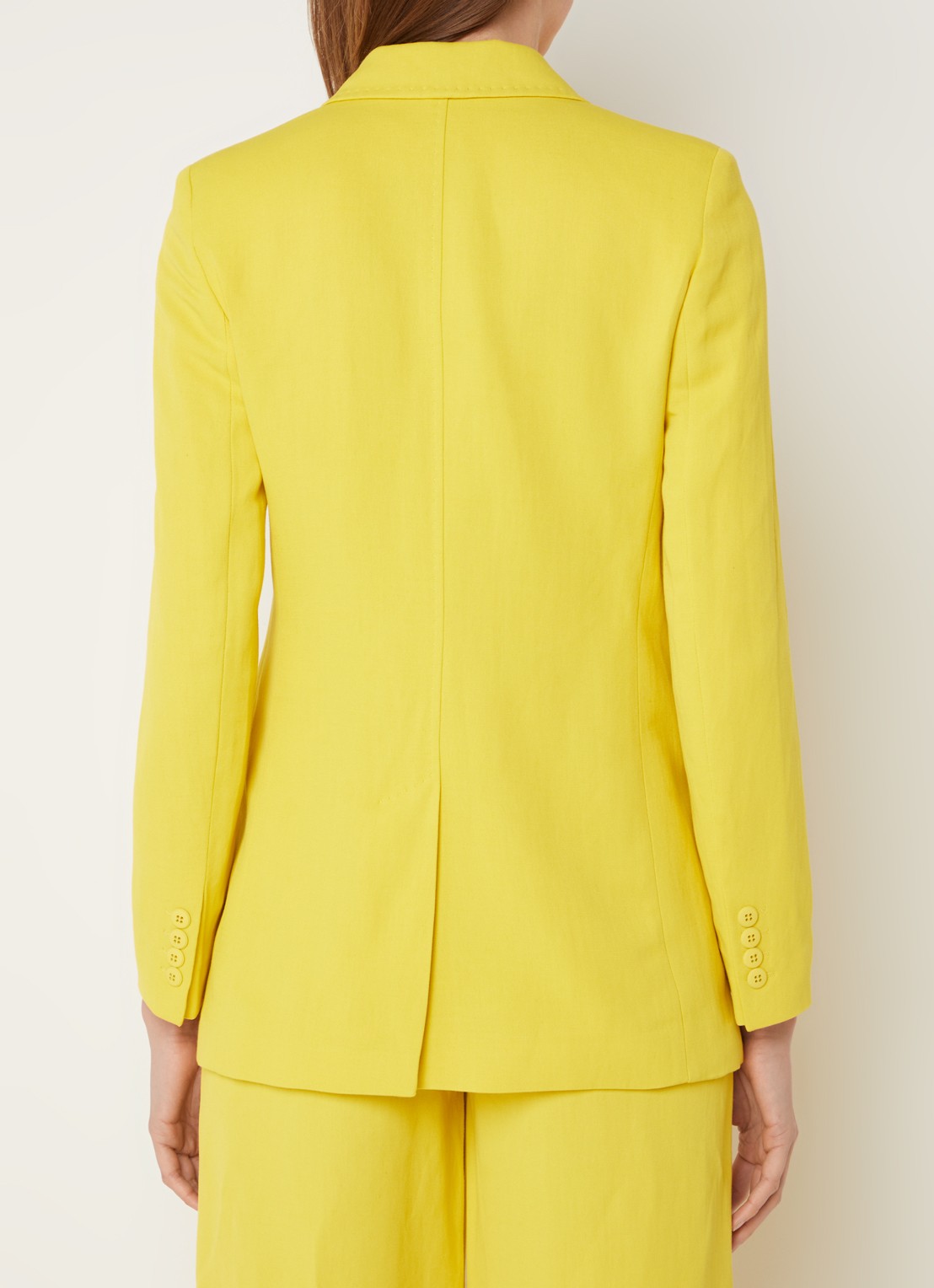 MaxMara Gitane blazer in linnenblend met klepzakken - achterkant abrikoos