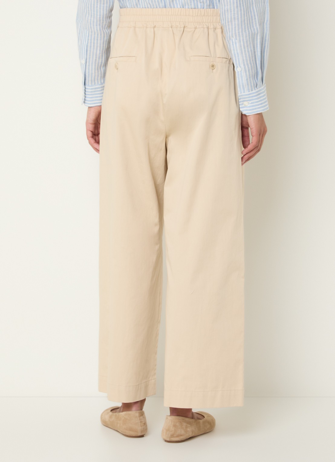 MaxMara Golfo high waist wide fit pantalon met steekzakken - achterkant creme