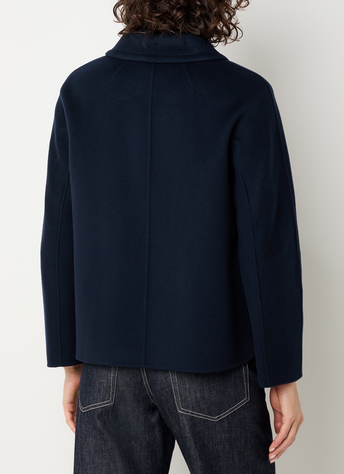 MaxMara Grazia mantel van scheerwol  - achterkant 2 donkerblauw